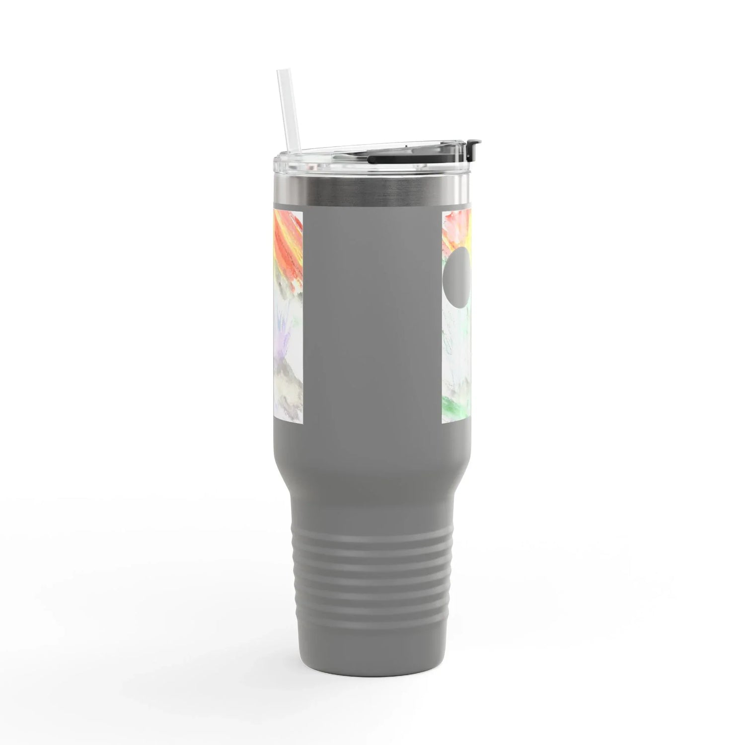 40oz Insulated Travel Mug –Lavander Drift Watercolor Design - Laure Leprince - Artiste Peintre