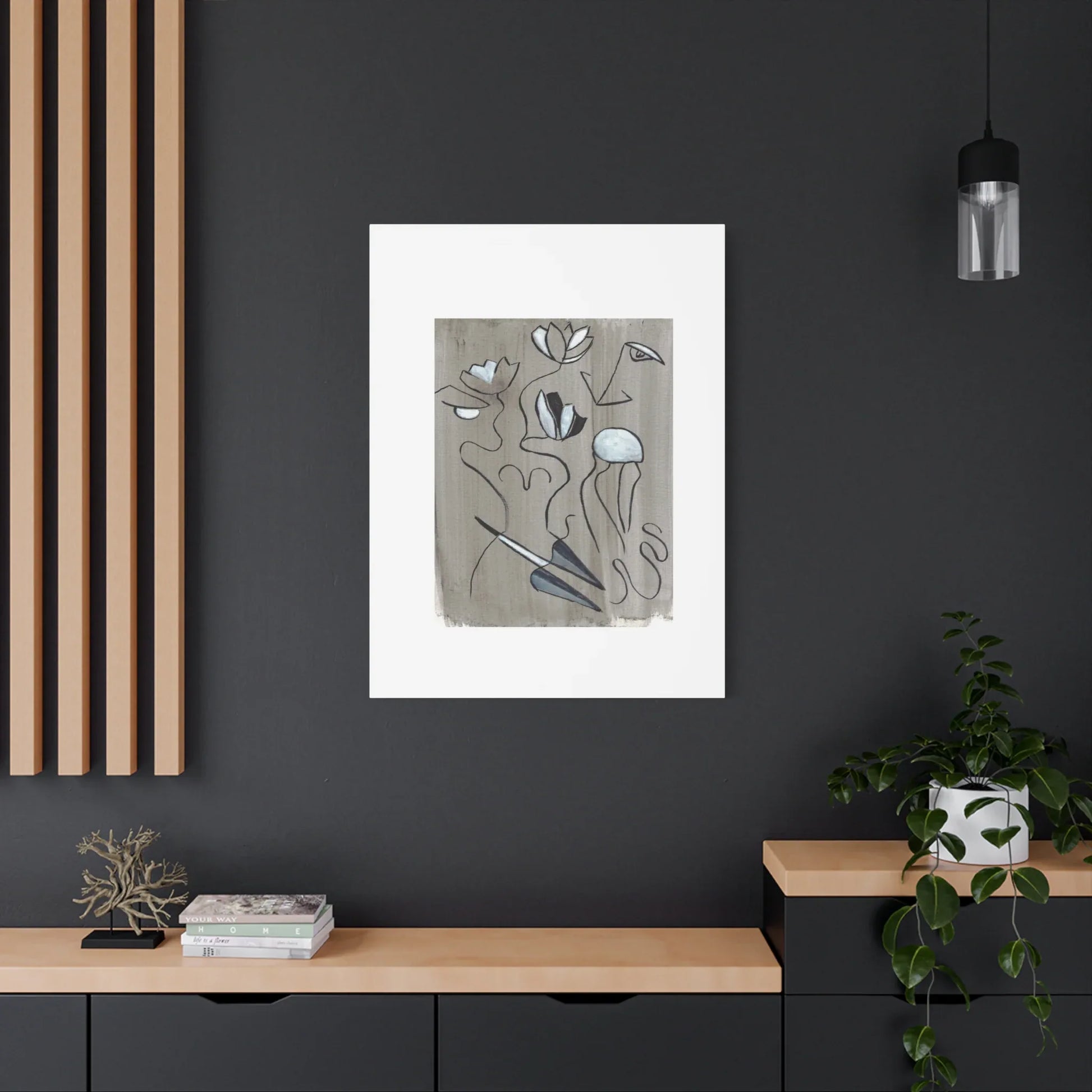 Abstract Femme Lotus Canvas Print — Modern Coastal Wall Art - Laure Leprince - Artiste Peintre