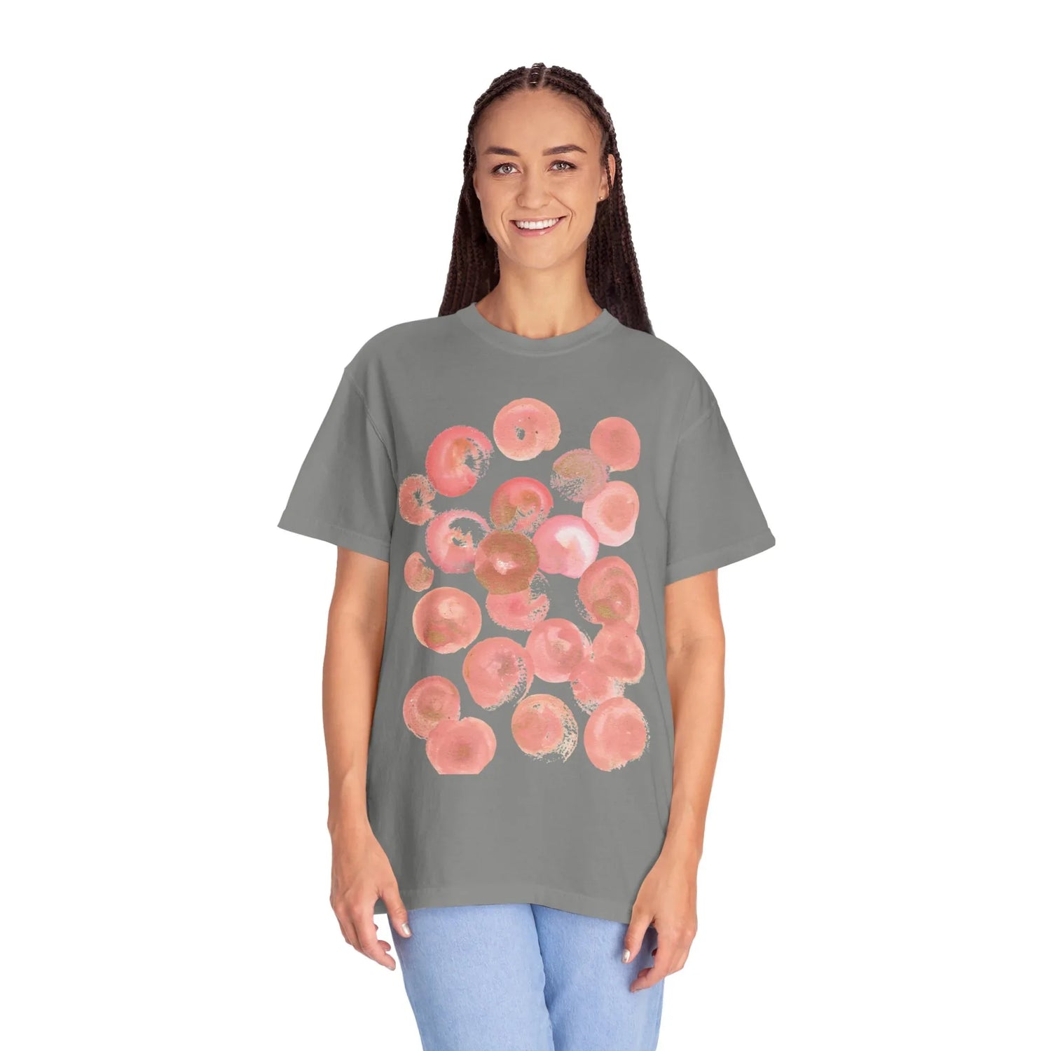 Abstract Rosee Petale T-Shirt — Bright Watercolor Square Art Tee - Laure Leprince - Artiste Peintre
