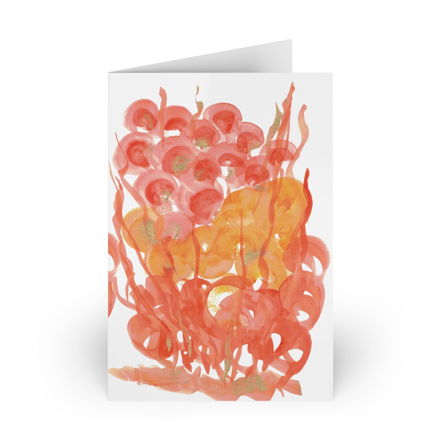 Sunrice Flora Watercolor Leaf Greeting Card - Elegant