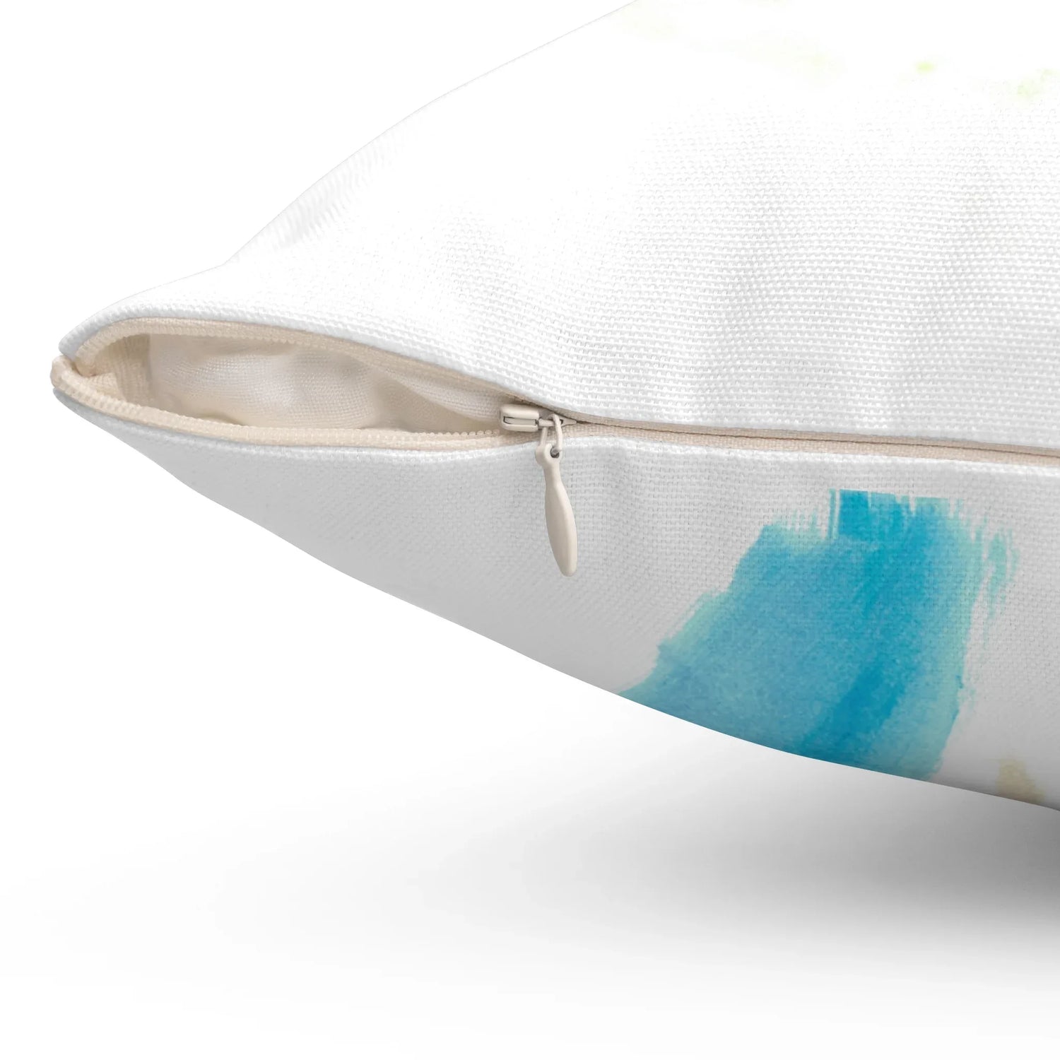 Square Throw Pillow Aurore Pastel — Minimal Brushstroke Accent - Laure Leprince - Artiste Peintre