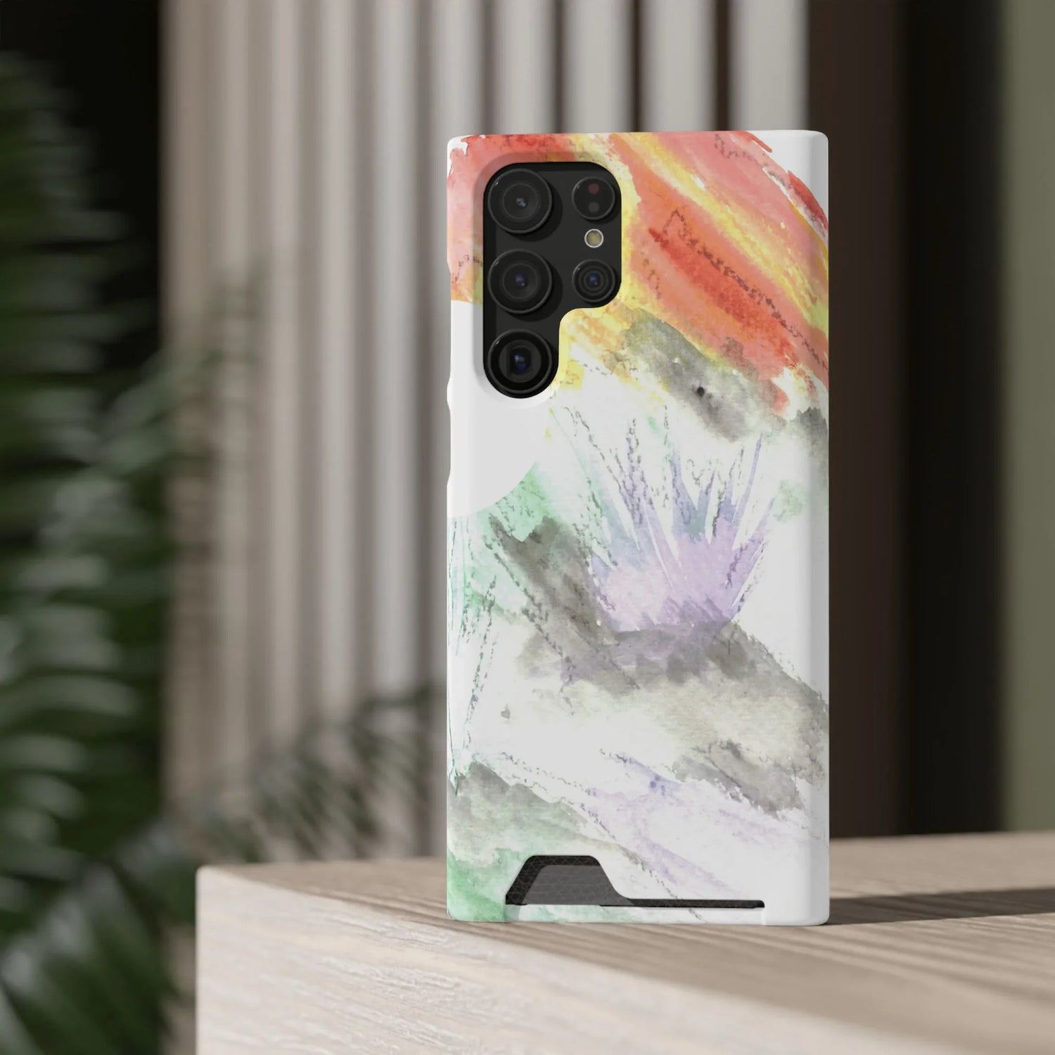 Samsung Phone Card Case Lavander Drift — Yellow Watercolor Flower Wallet - Laure Leprince - Artiste Peintre