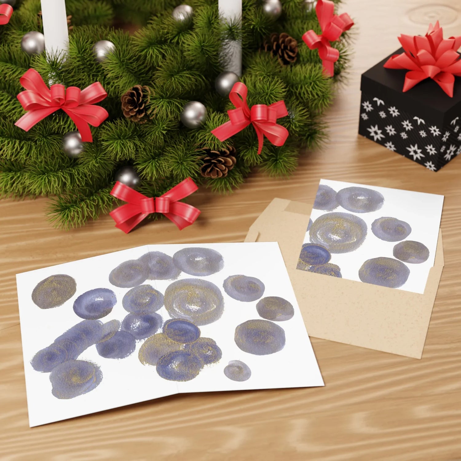 Spheres Watercolor Leaf Greeting Card - Elegant - Laure Leprince - Artiste Peintre