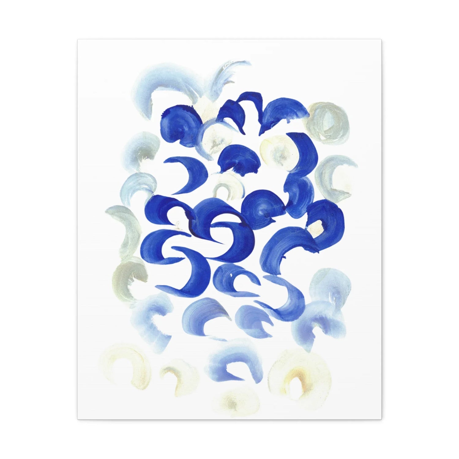 Abstract Blue Swirls Brushstroke Canvas Print — Modern Coastal Wall Art - Laure Leprince - Artiste Peintre