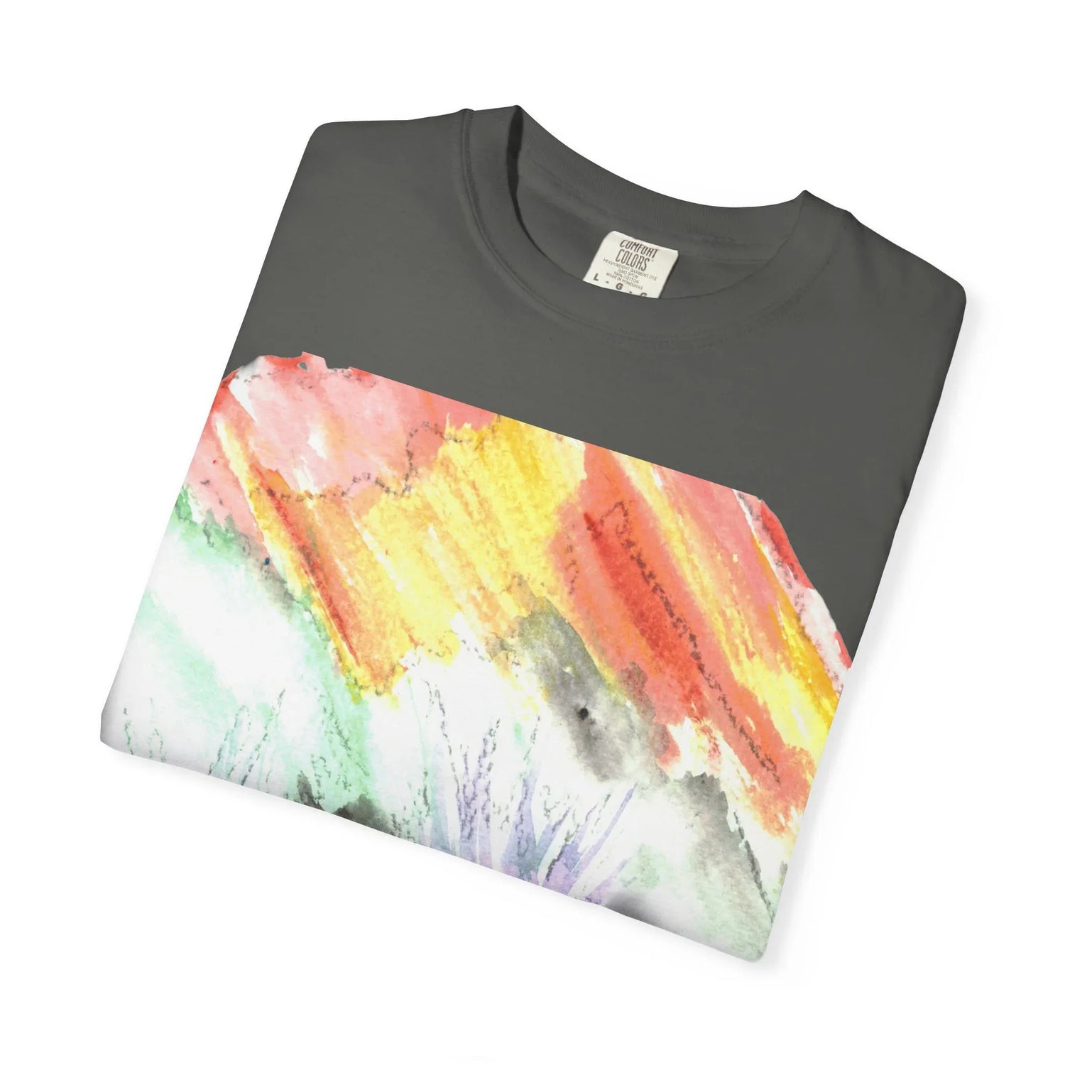 Abstract Lavander Drift T-Shirt — Bright Watercolor Square Art Tee - Laure Leprince - Artiste Peintre