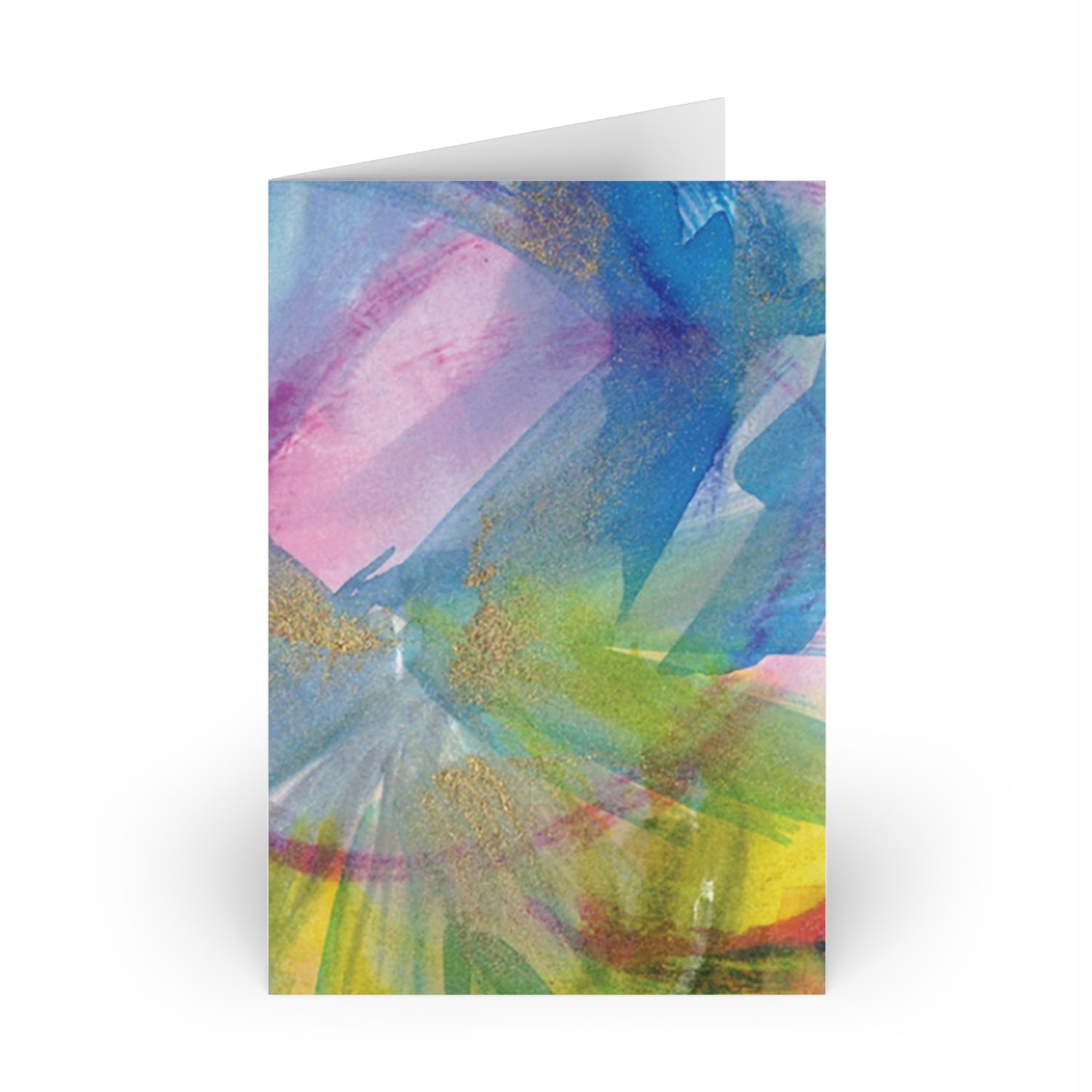 Crystal Bloom Watercolor Leaf Greeting Card - Elegant