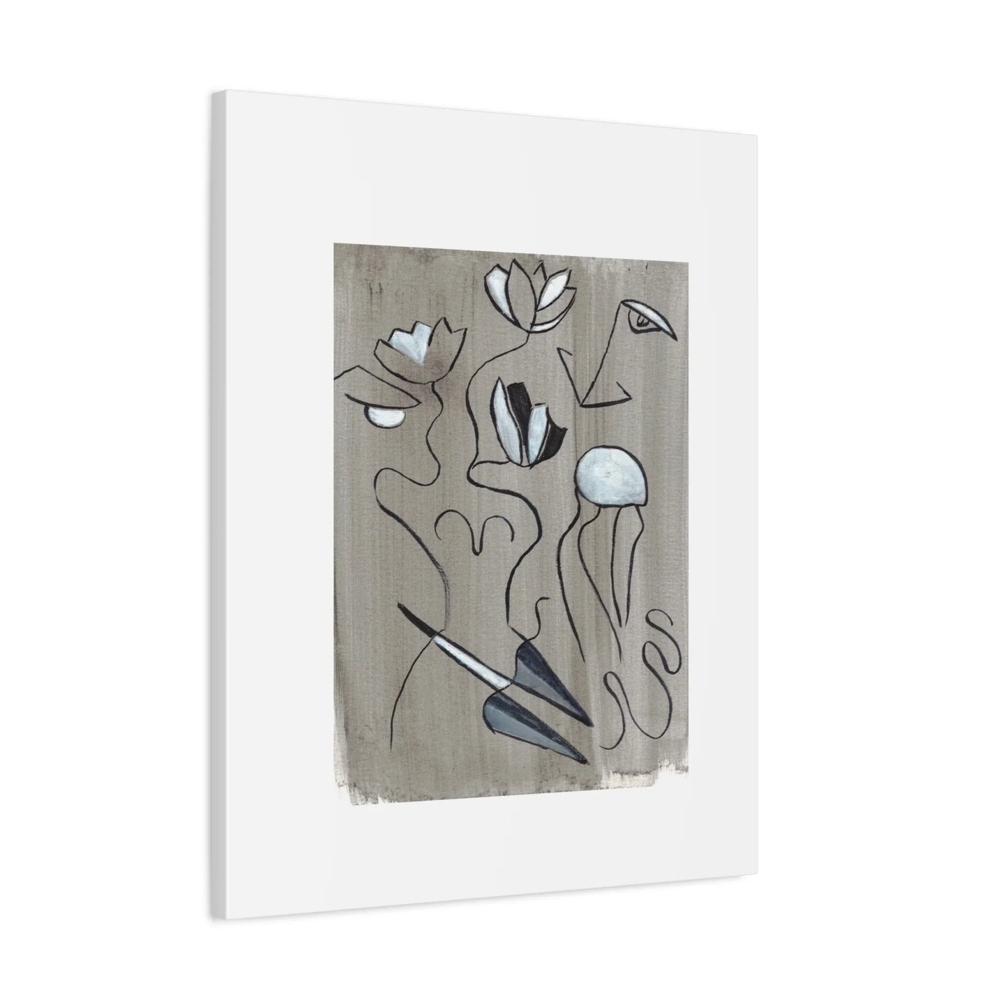 Abstract Femme Lotus Canvas Print — Modern Coastal Wall Art - Laure Leprince - Artiste Peintre