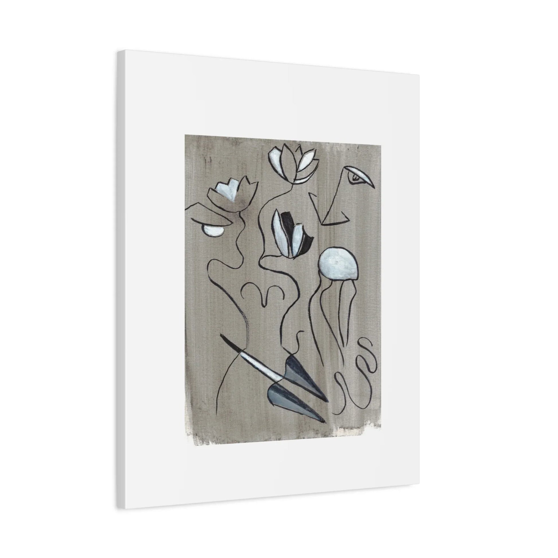 Abstract Femme Lotus Canvas Print — Modern Coastal Wall Art - Laure Leprince - Artiste Peintre