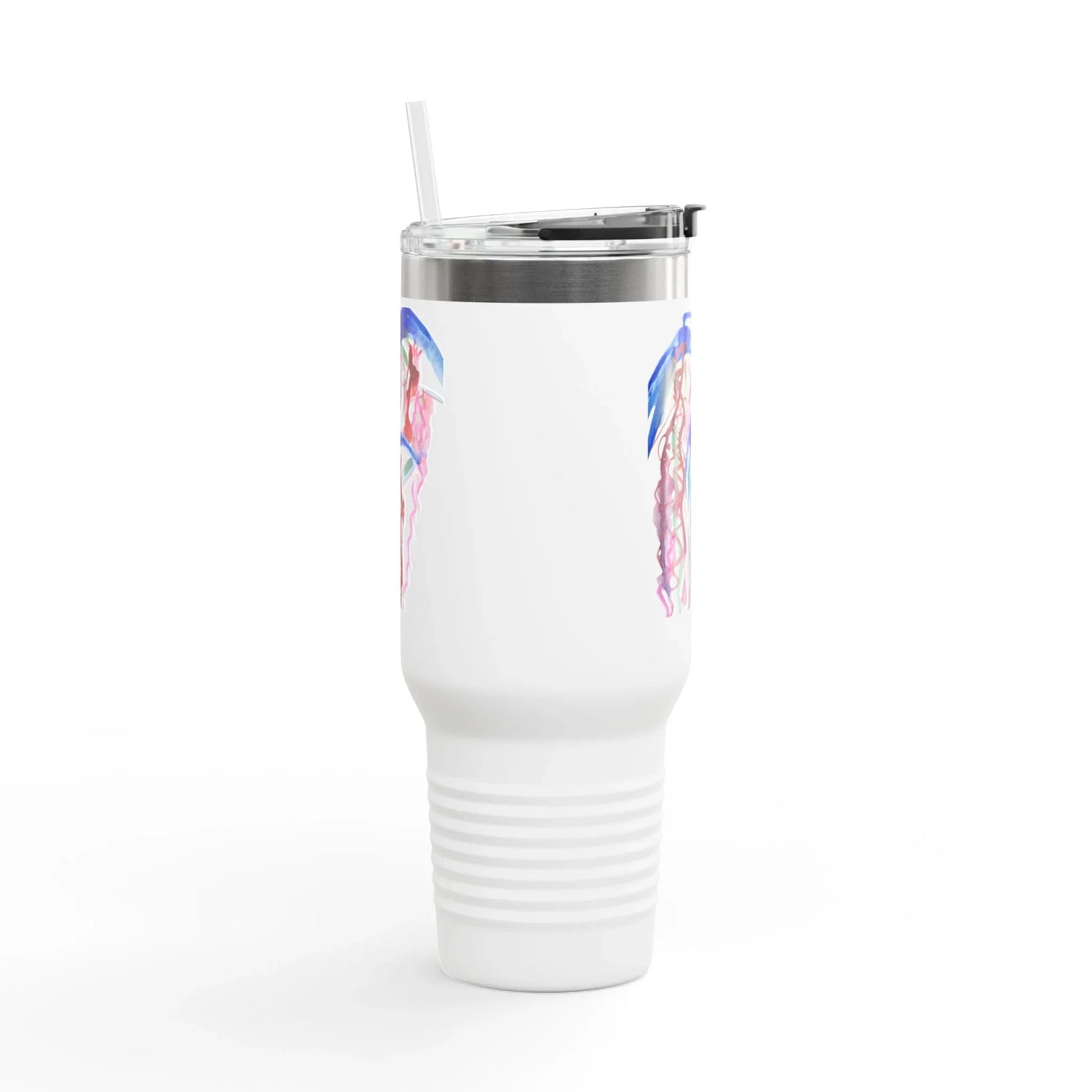 40oz Insulated Travel Mug – Coral Dance Watercolor Design - Laure Leprince - Artiste Peintre