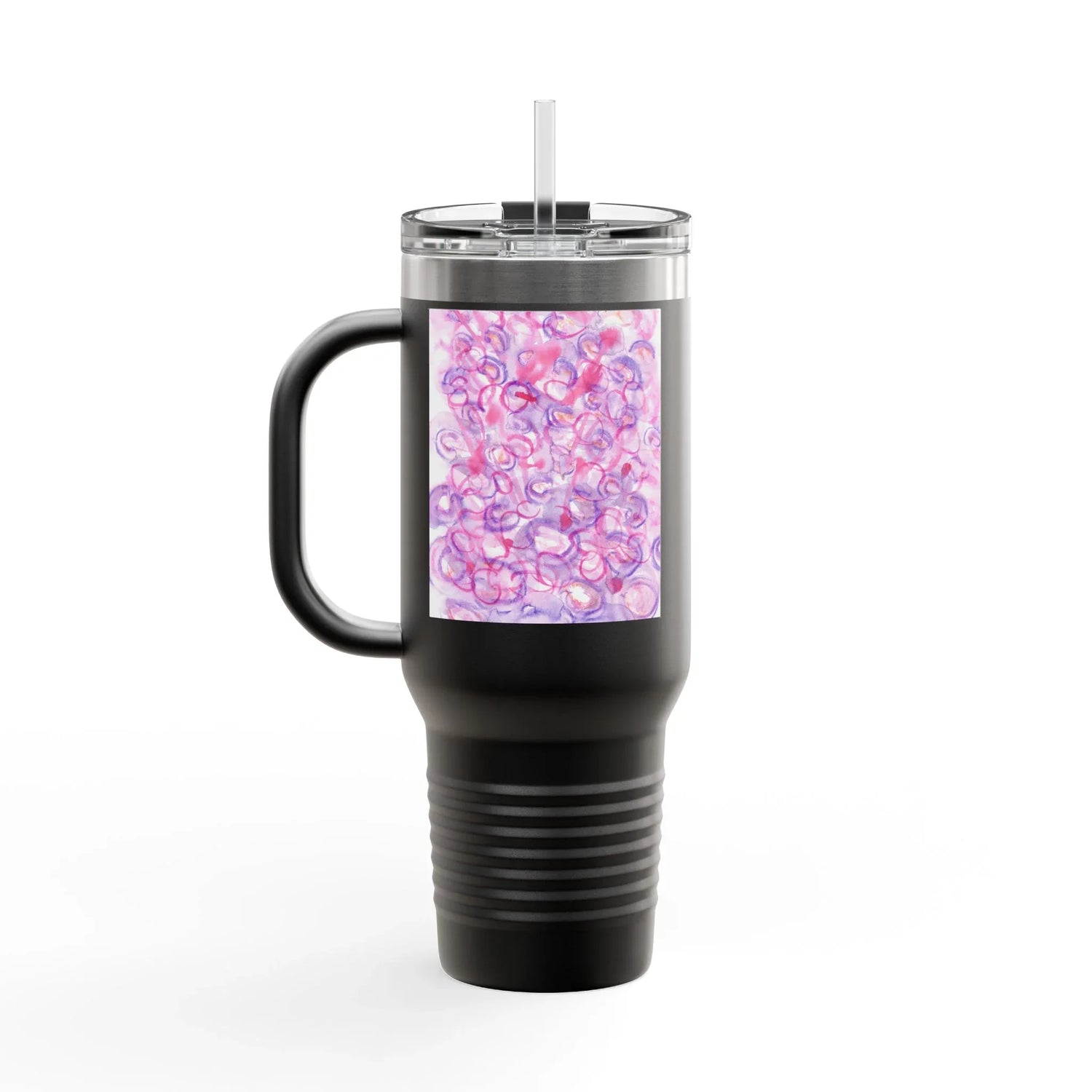 40oz Insulated Travel Mug – Floraison Intime Watercolor Design - Laure Leprince - Artiste Peintre