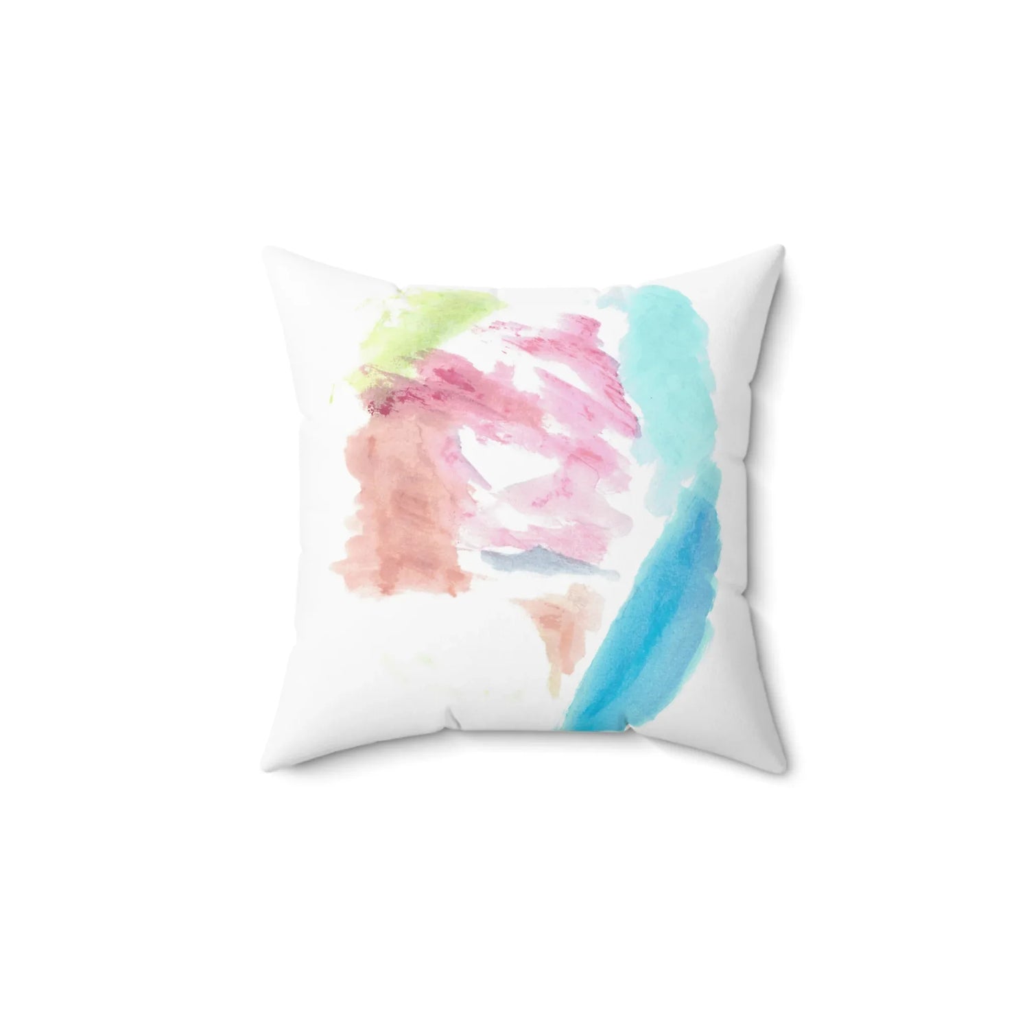 Square Throw Pillow Aurore Pastel — Minimal Brushstroke Accent - Laure Leprince - Artiste Peintre