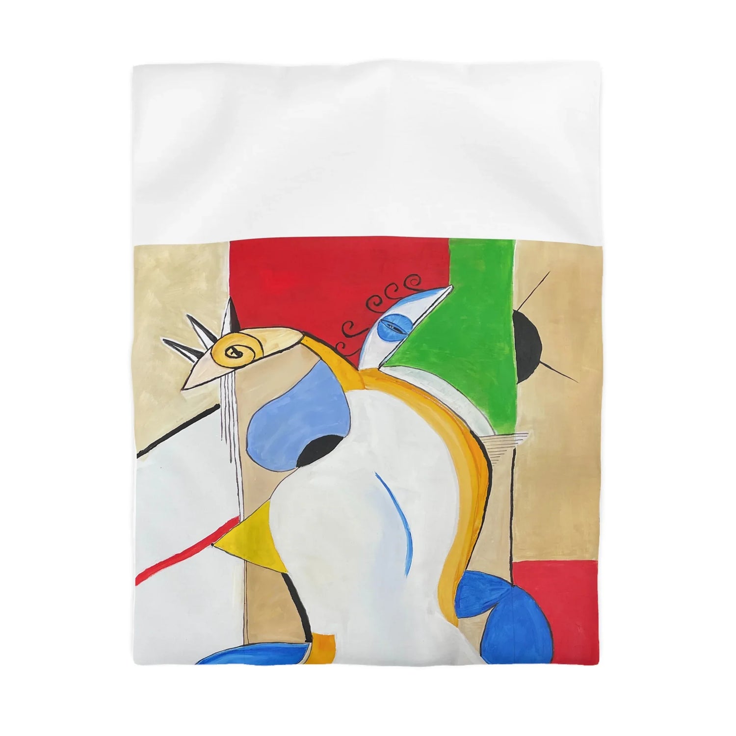 Abstract Watercolor Duvet Cover — Abstract & Teal Accent Bedding - Laure Leprince - Artiste Peintre