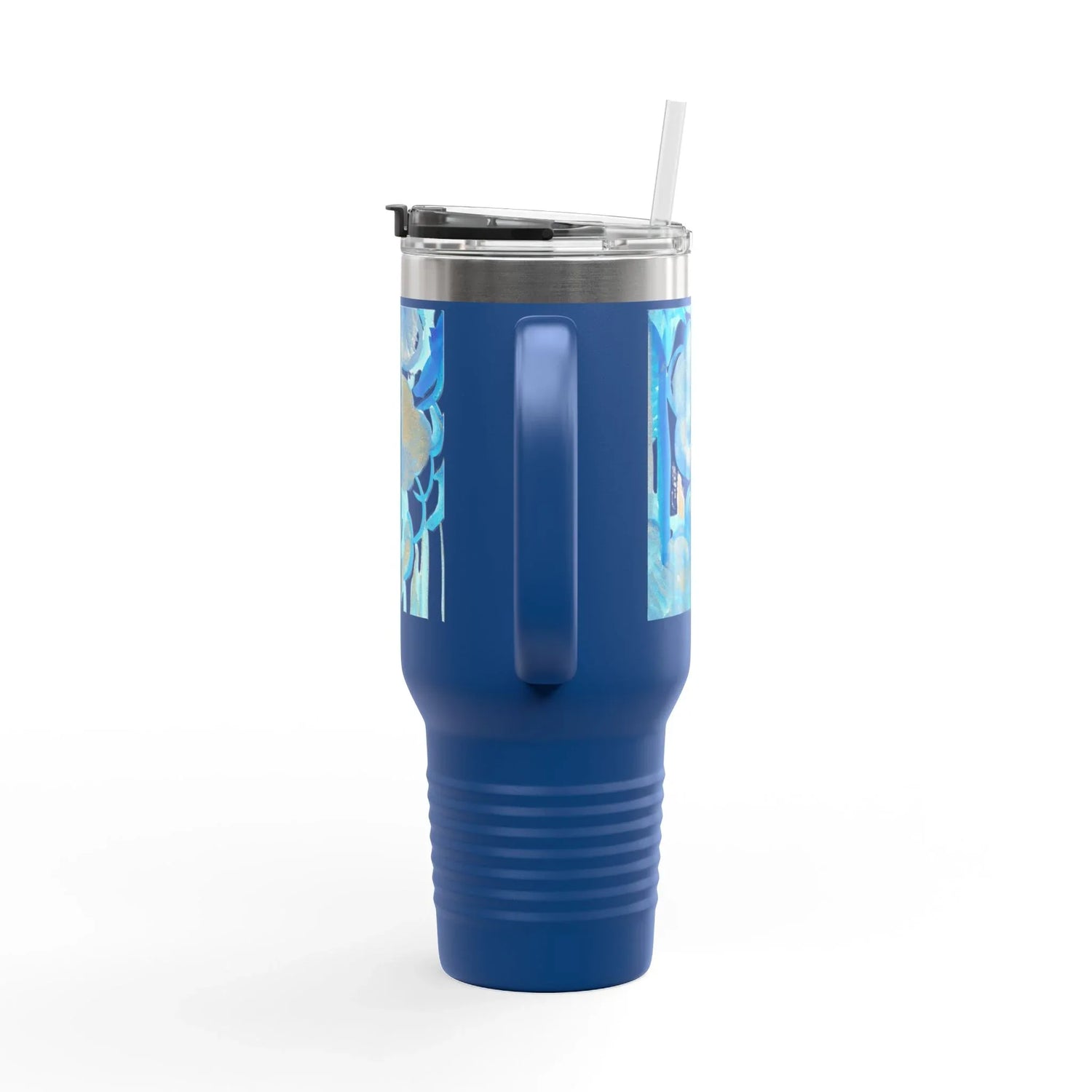 40oz Insulated Travel Mug – Ocean Bloom Watercolor Design - Laure Leprince - Artiste Peintre