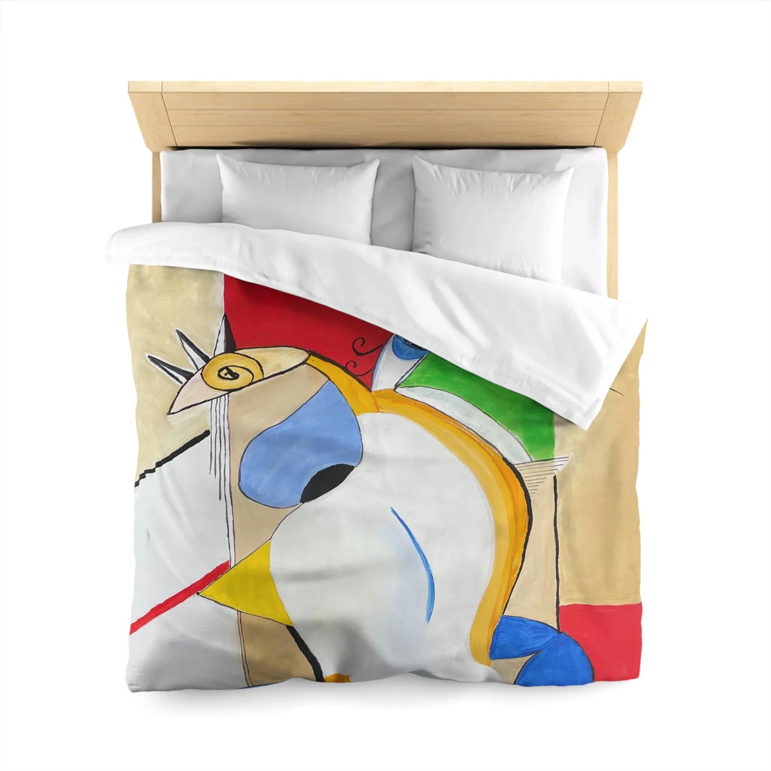 Abstract Watercolor Duvet Cover — Abstract & Teal Accent Bedding - Laure Leprince - Artiste Peintre