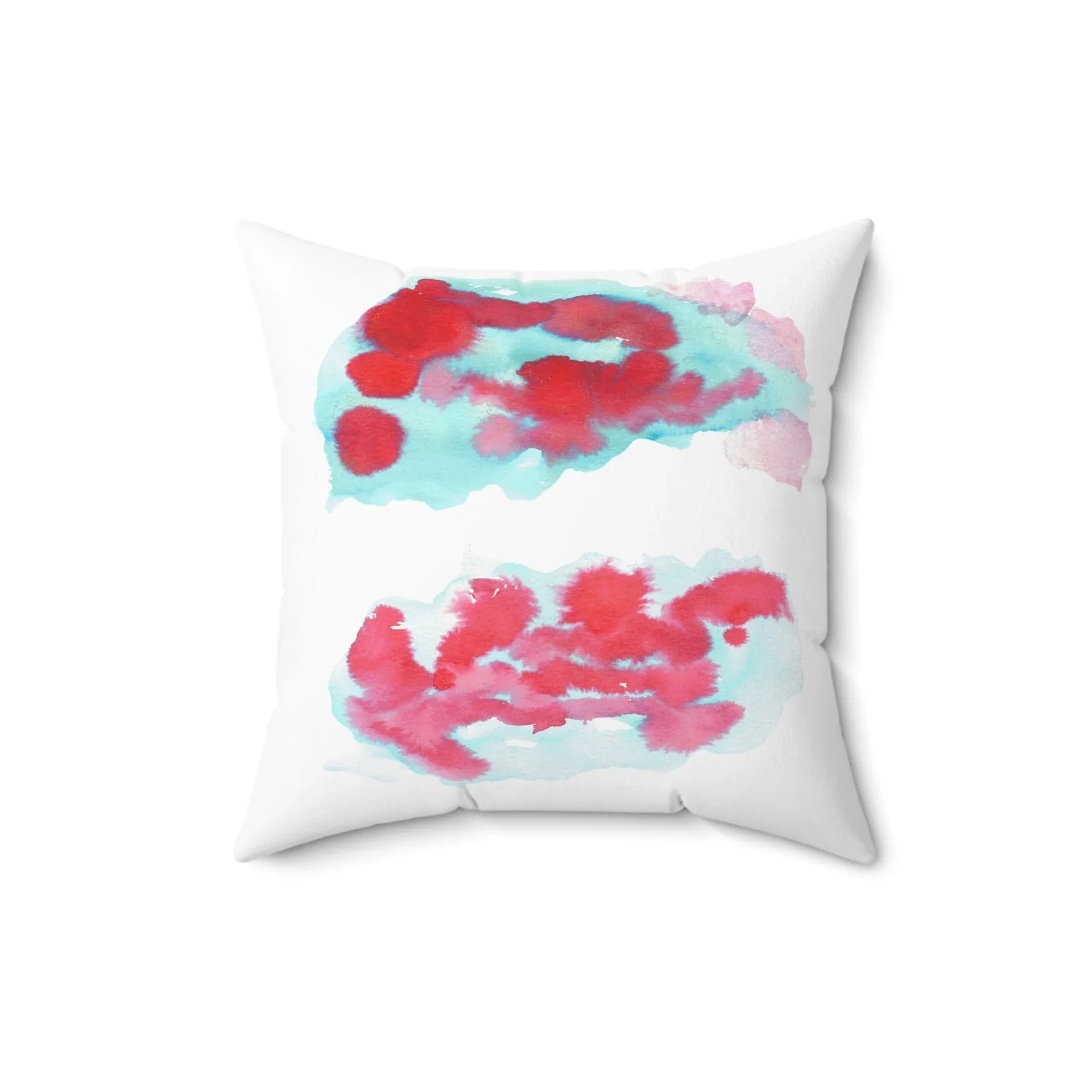 Square Throw Pillow Brumes Carmin — Minimal Brushstroke Accent - Laure Leprince - Artiste Peintre