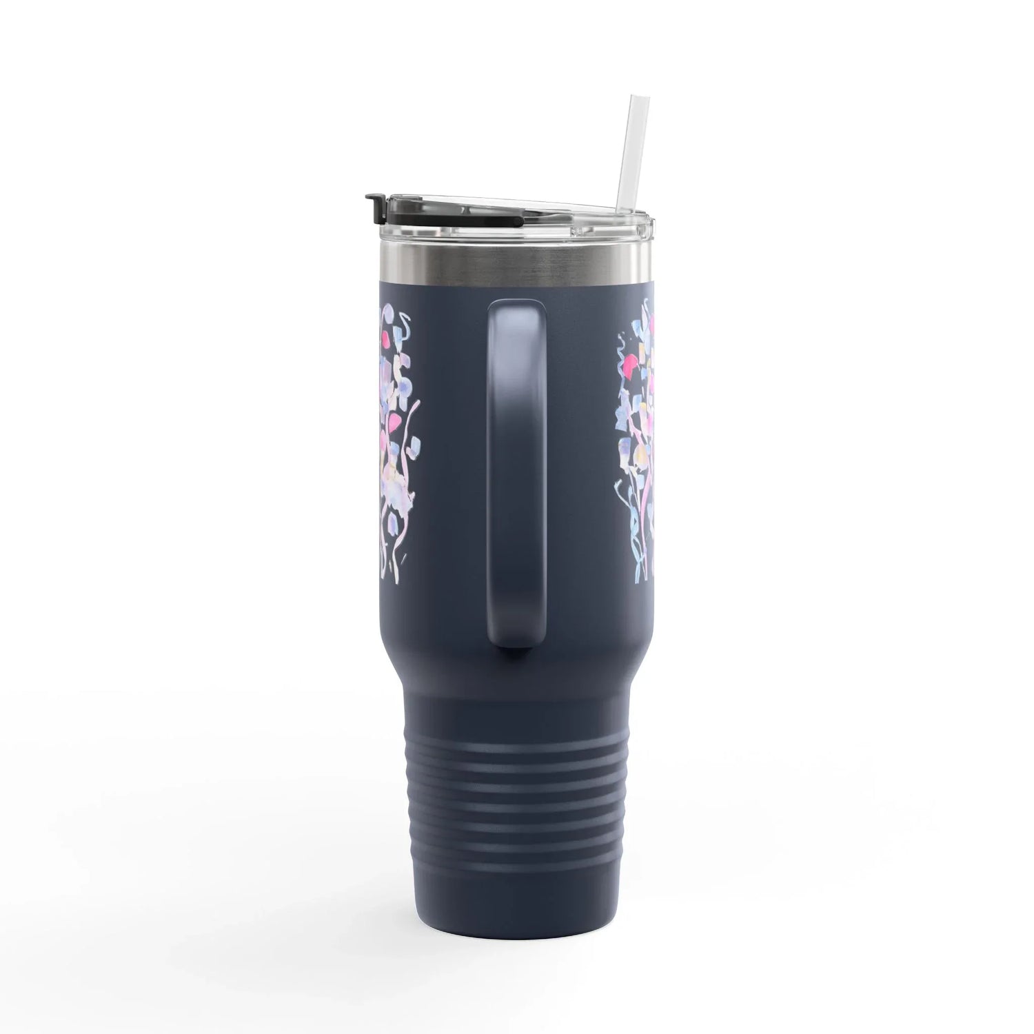 40oz Insulated Travel Mug – Petal Drift Watercolor Design - Laure Leprince - Artiste Peintre