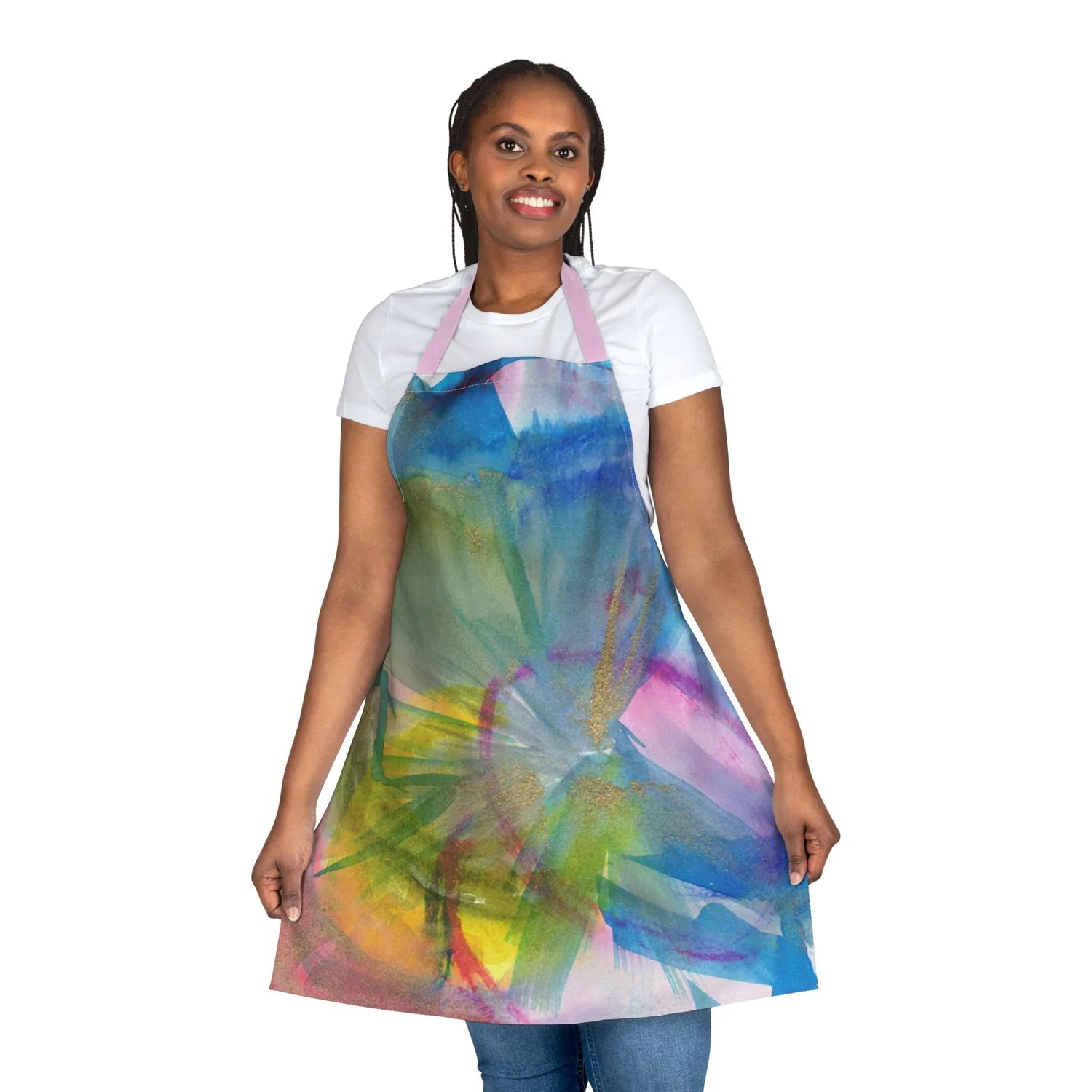 Abstract Apron Crystal Bloom– Artistic Kitchen Chef Gift - Laure Leprince - Artiste Peintre