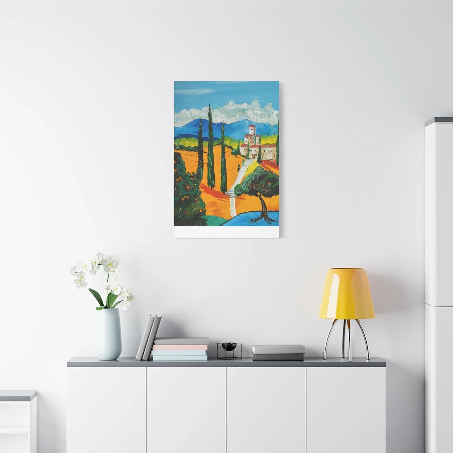 Paysage Méditerranéen – Peinture Originale Imprimée | Art Contemporain Lumineux - Laure Leprince - Artiste Peintre