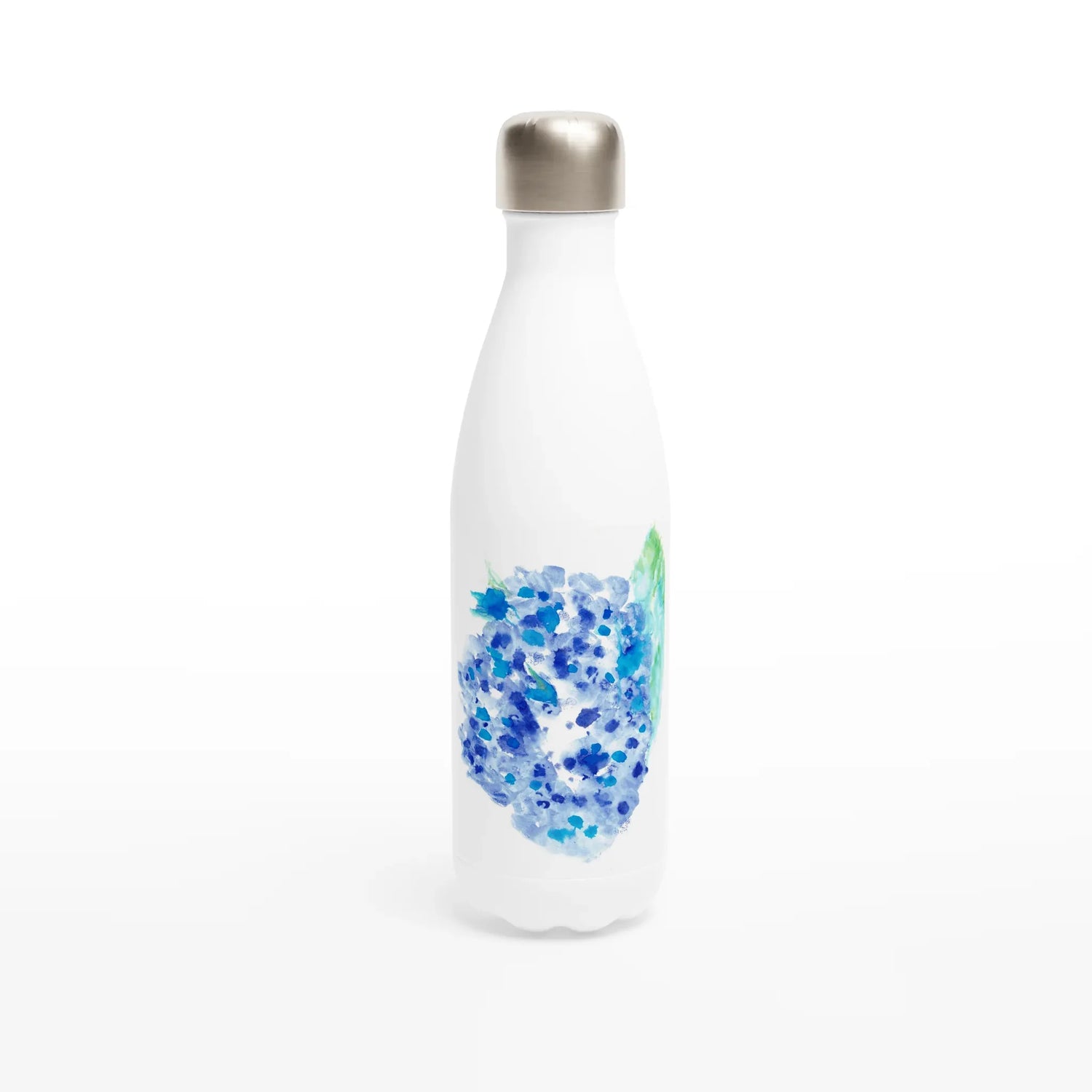 Bouteille isotherme en acier inoxydable 500 ml Hortensia Celeste – Design artistique exclusif - Laure Leprince - Artiste Peintre