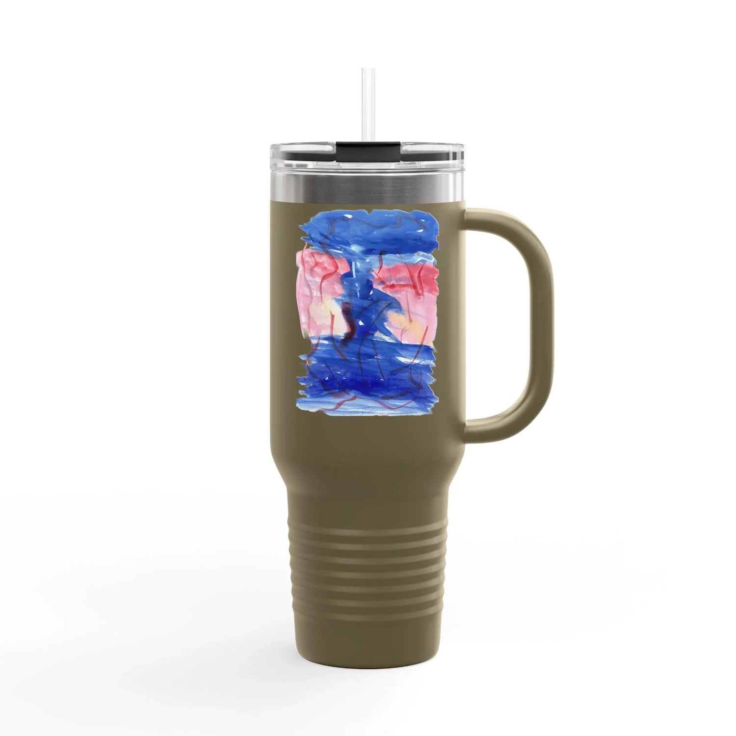 40oz Insulated Travel Mug – Midnight SirenWatercolor Design - Laure Leprince - Artiste Peintre