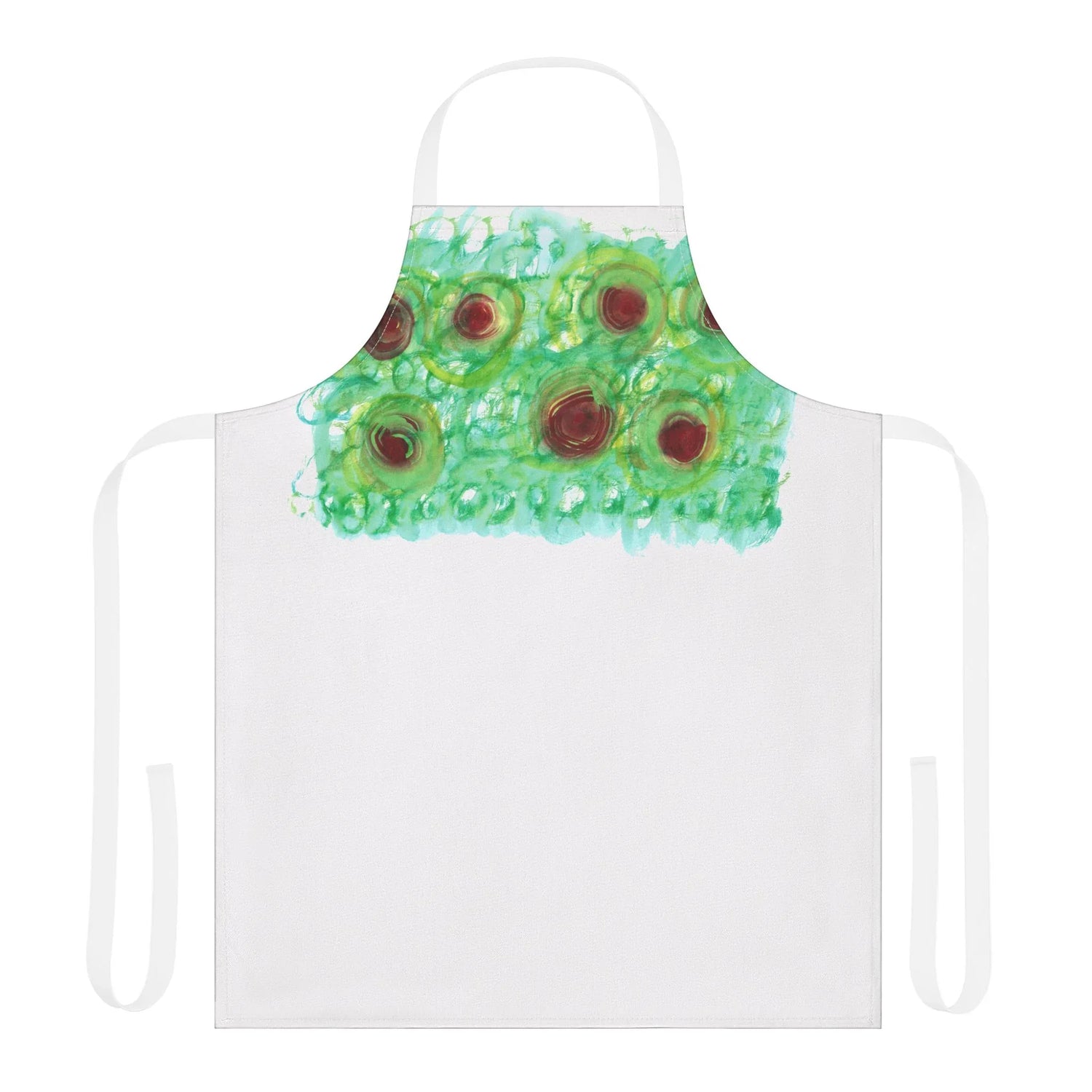 Abstract Apron Green Echo – Artistic Kitchen Chef Gift - Laure Leprince - Artiste Peintre