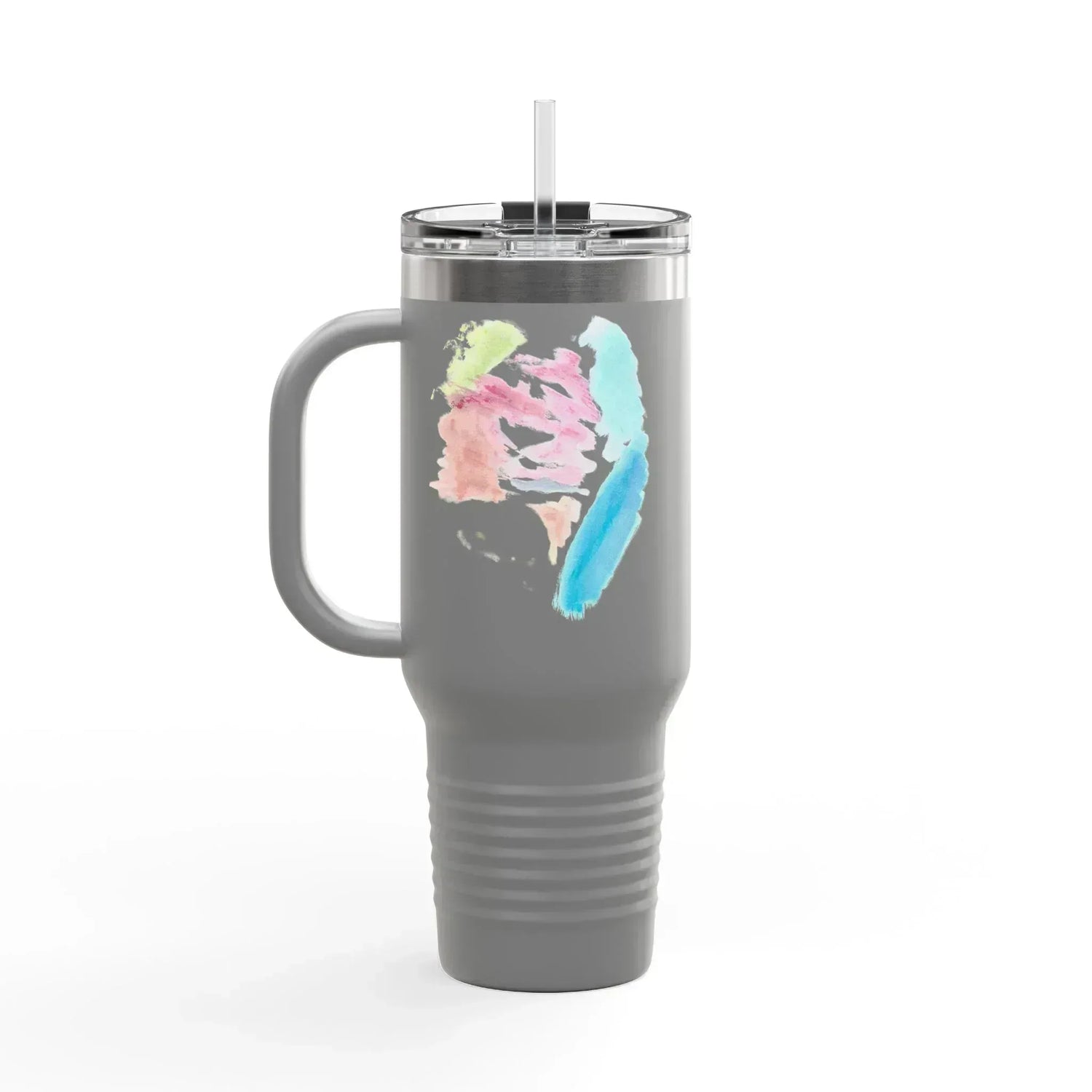 40oz Insulated Travel Mug – Aurora Pastel Watercolor Design - Laure Leprince - Artiste Peintre