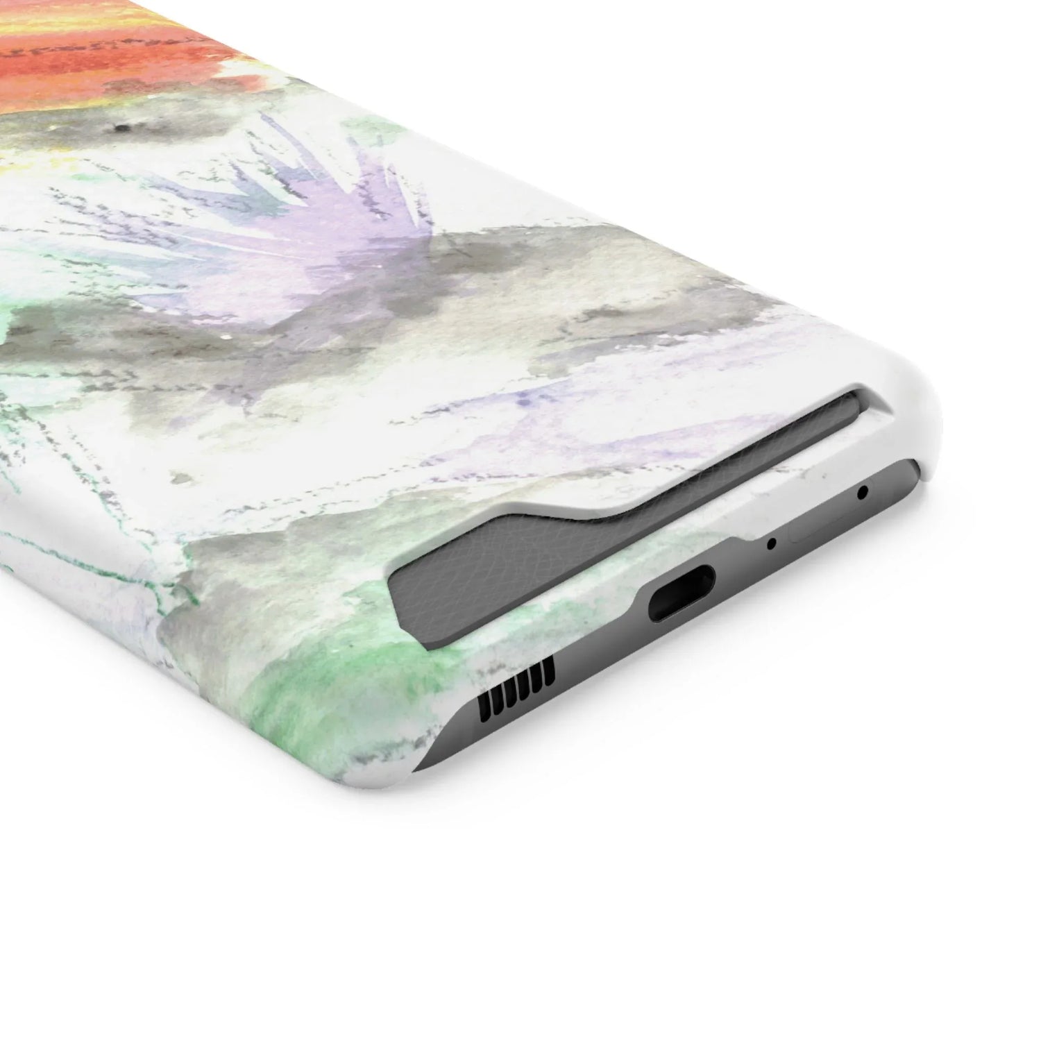 Samsung Phone Card Case Lavander Drift — Yellow Watercolor Flower Wallet - Laure Leprince - Artiste Peintre