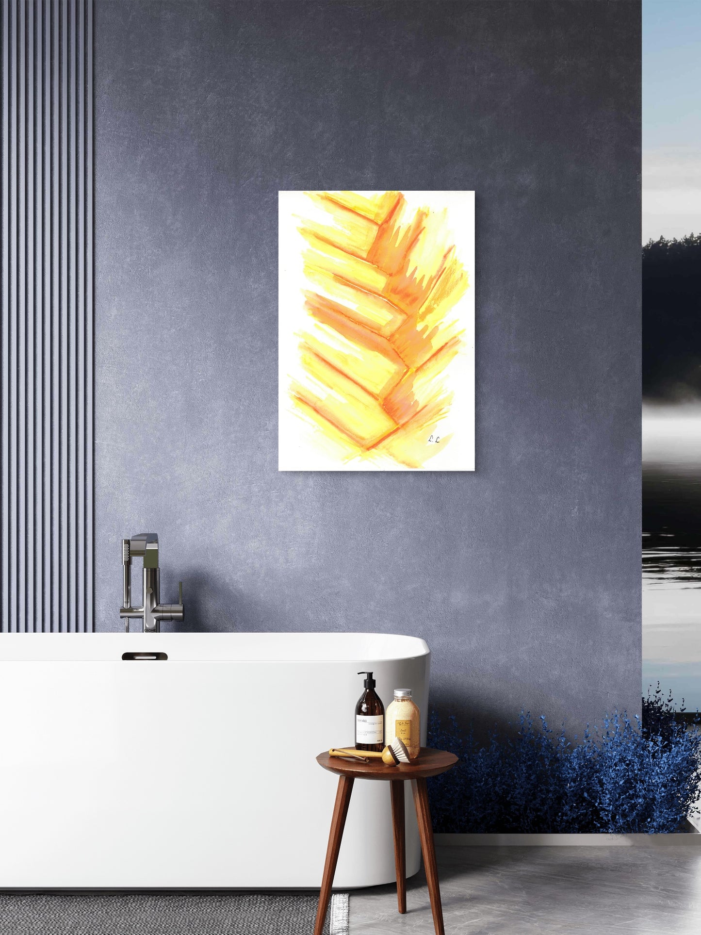 Flux solaire – aquarelle abstraite | Laure Leprince