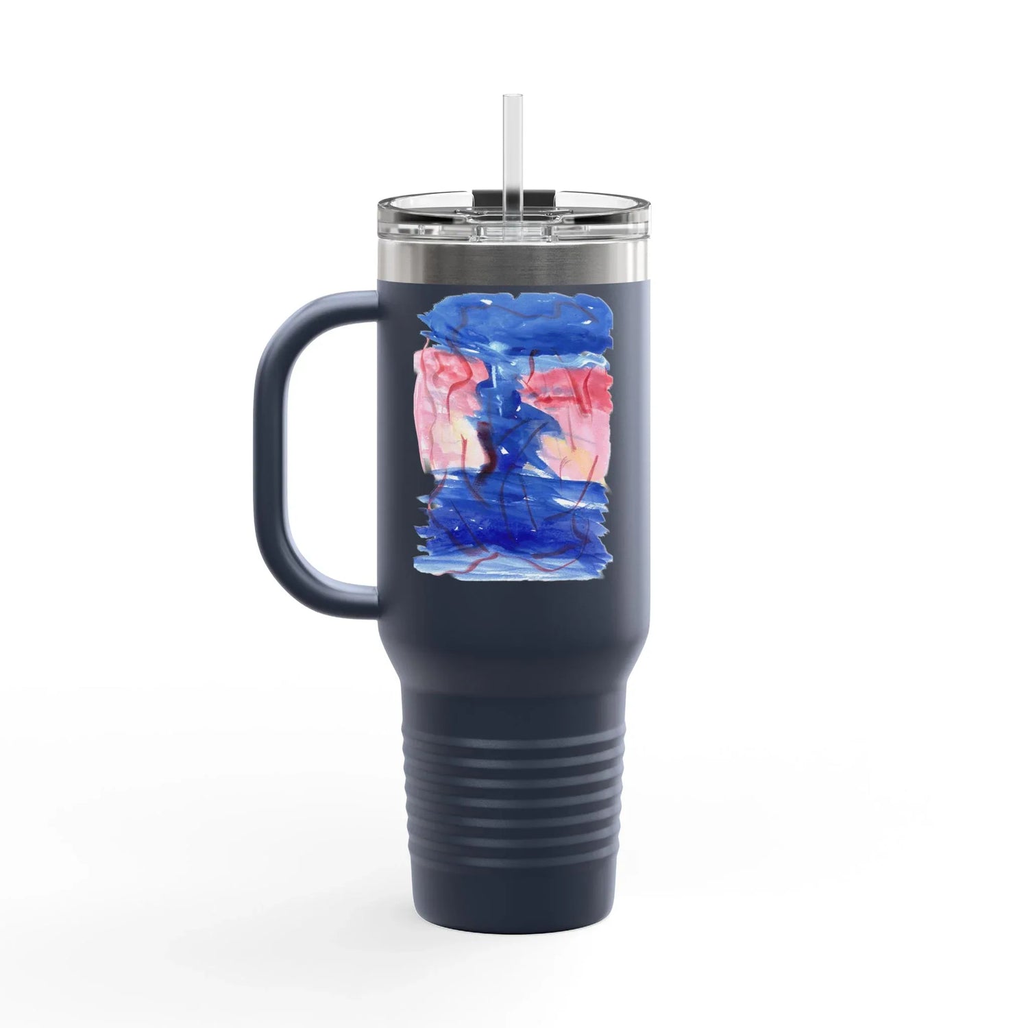 40oz Insulated Travel Mug – Midnight SirenWatercolor Design - Laure Leprince - Artiste Peintre