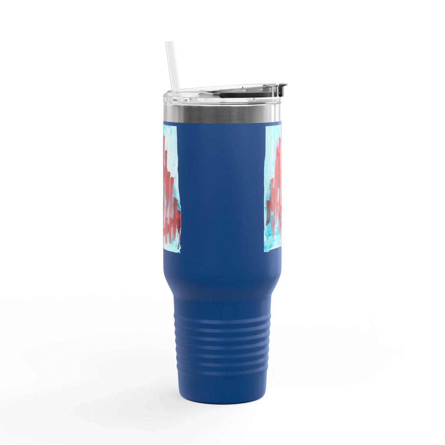 40oz Insulated Travel Mug – Crimson Tower Watercolor Design - Laure Leprince - Artiste Peintre