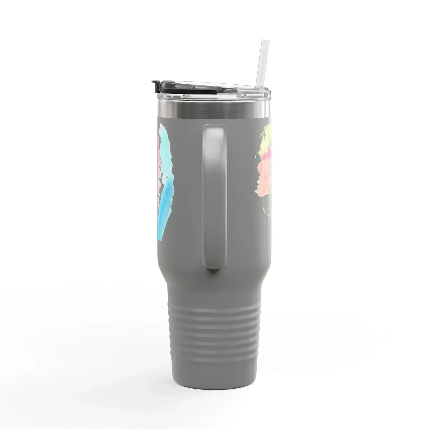40oz Insulated Travel Mug – Aurora Pastel Watercolor Design - Laure Leprince - Artiste Peintre