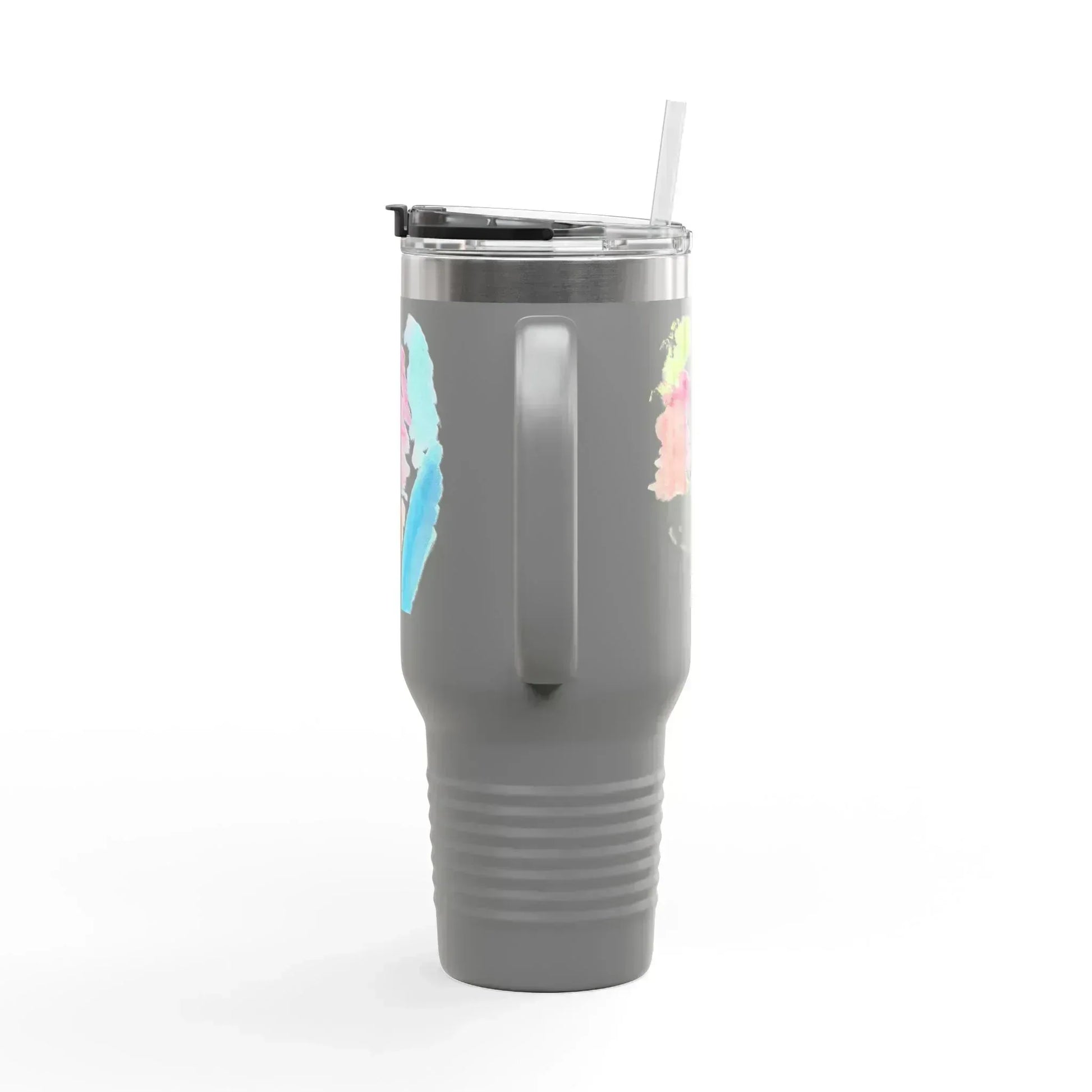 40oz Insulated Travel Mug – Aurora Pastel Watercolor Design - Laure Leprince - Artiste Peintre