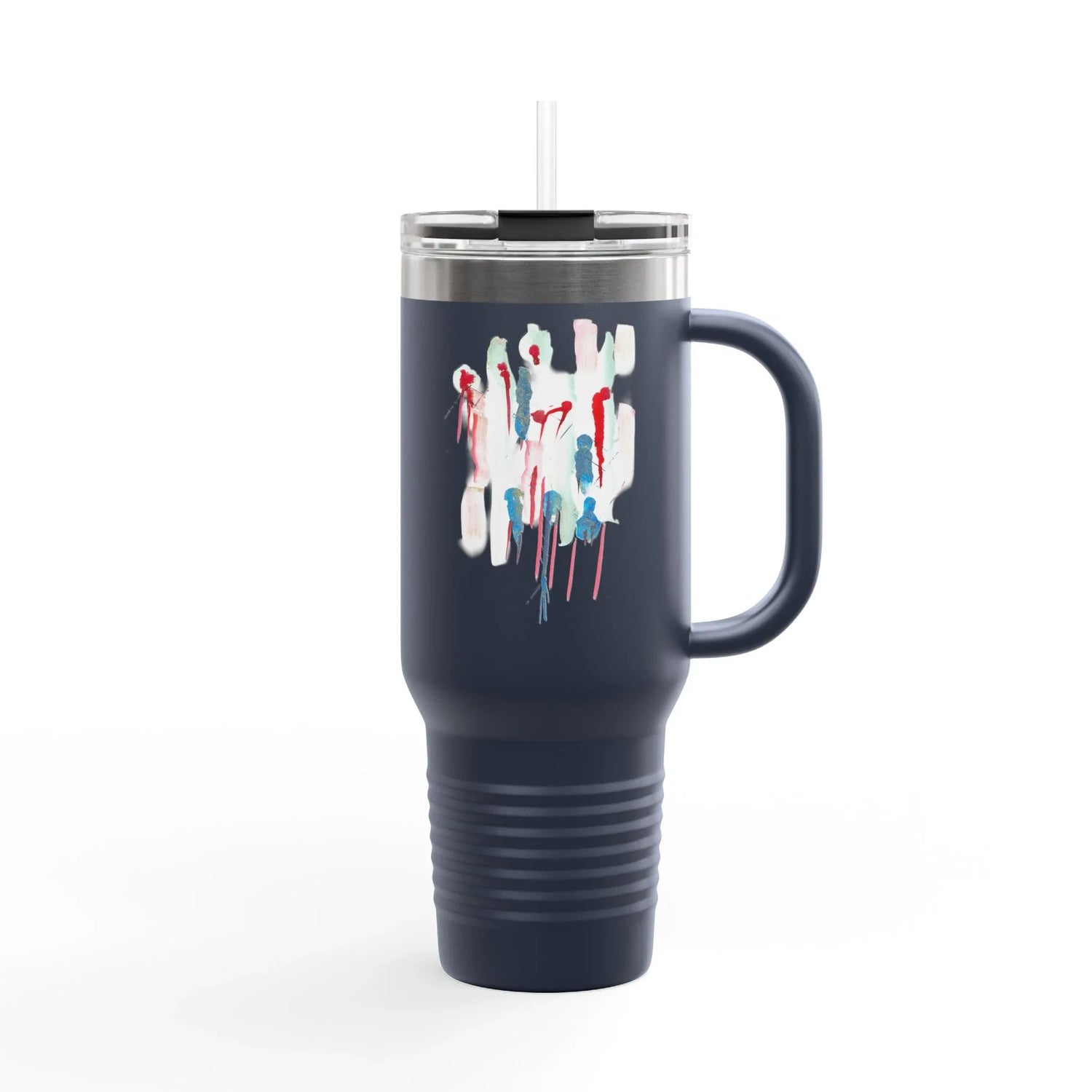 40oz Insulated Travel Mug – Personnages Watercolor Design - Laure Leprince - Artiste Peintre