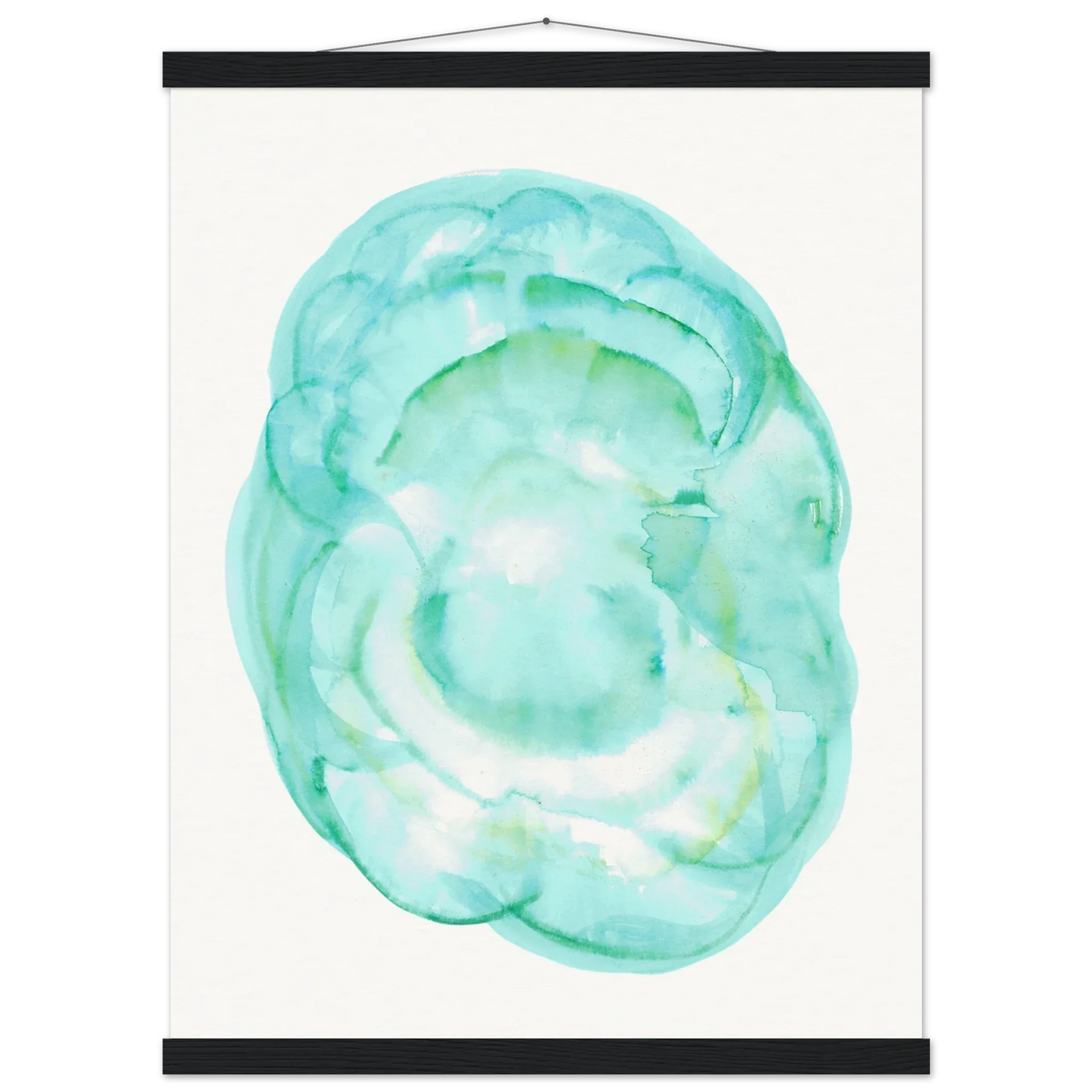 Museum-Quality Matte Paper Poster with Hanger Aqua Bloom - Laure Leprince - Artiste Peintre