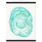 Museum-Quality Matte Paper Poster with Hanger Aqua Bloom - Laure Leprince - Artiste Peintre