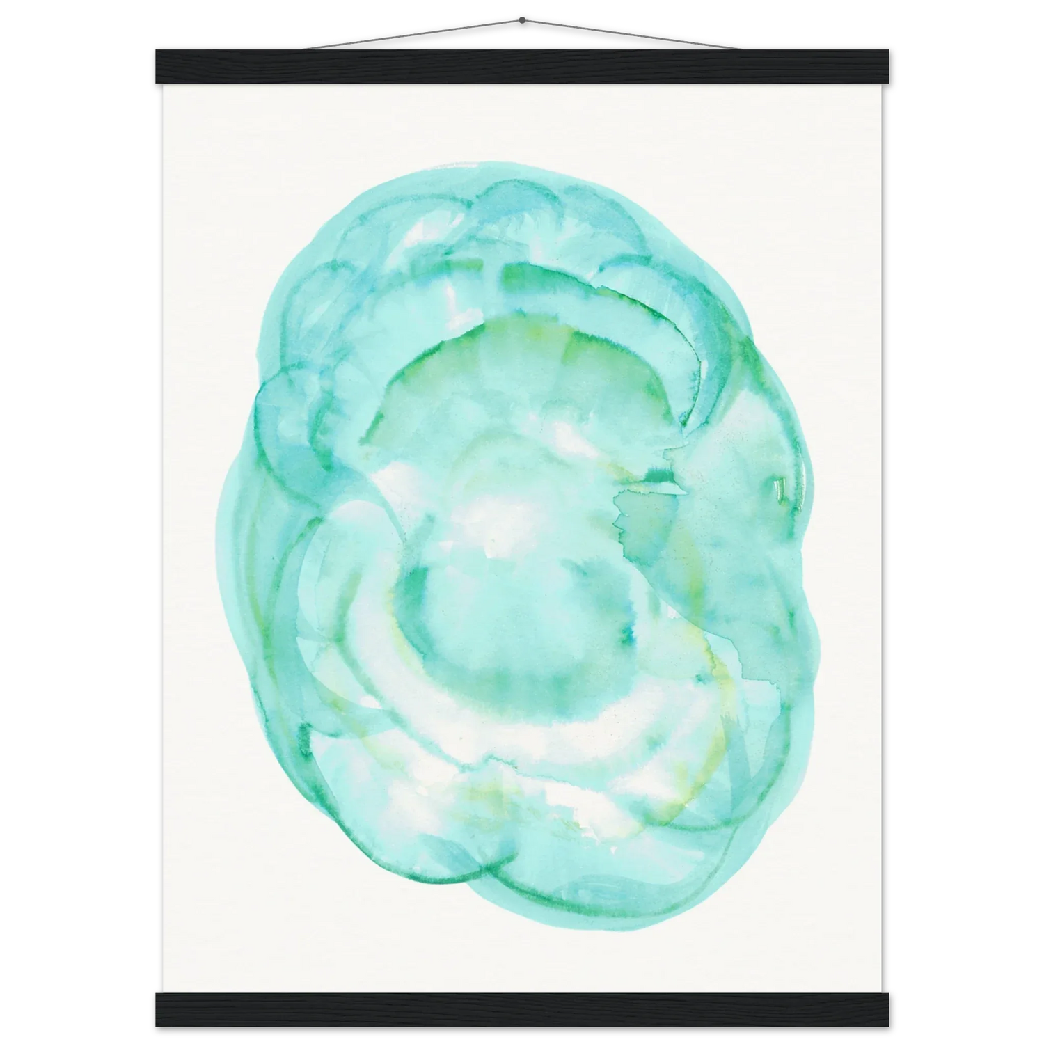 Museum-Quality Matte Paper Poster with Hanger Aqua Bloom - Laure Leprince - Artiste Peintre