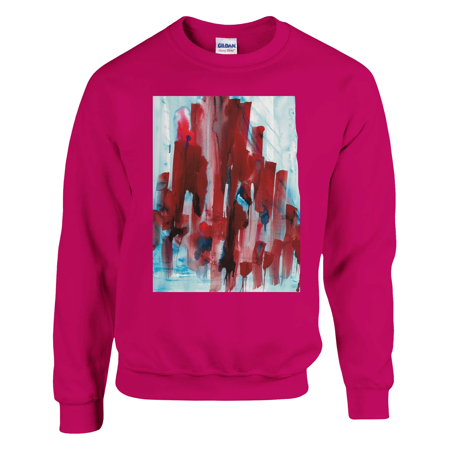 Sweatshirt Unisexe Classique Crimson Tower– Impression Artistique Multicolore - Laure Leprince - Artiste Peintre
