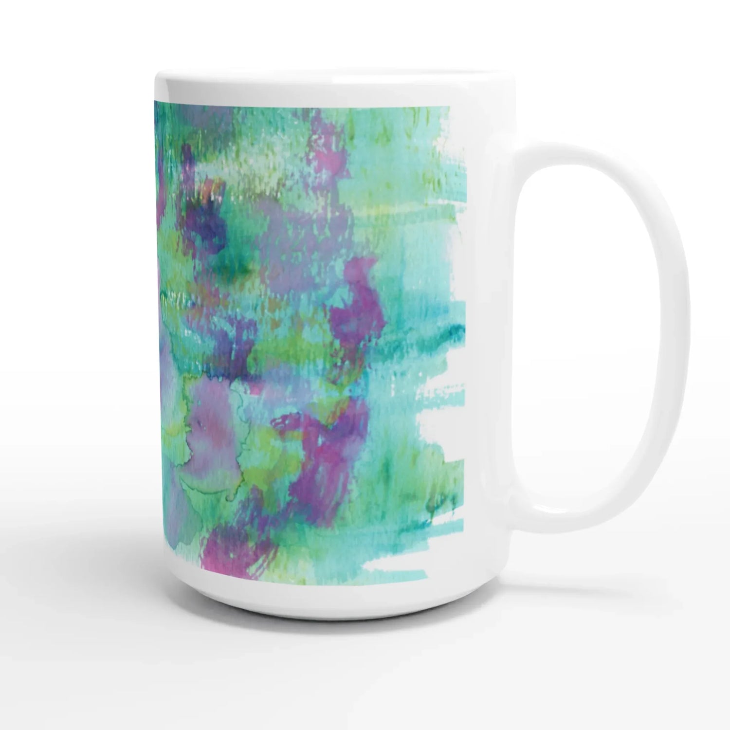 Mug en céramique blanche 44 cl Eclosions Sauvages – Grand format, design et qualité durable - Laure Leprince - Artiste Peintre