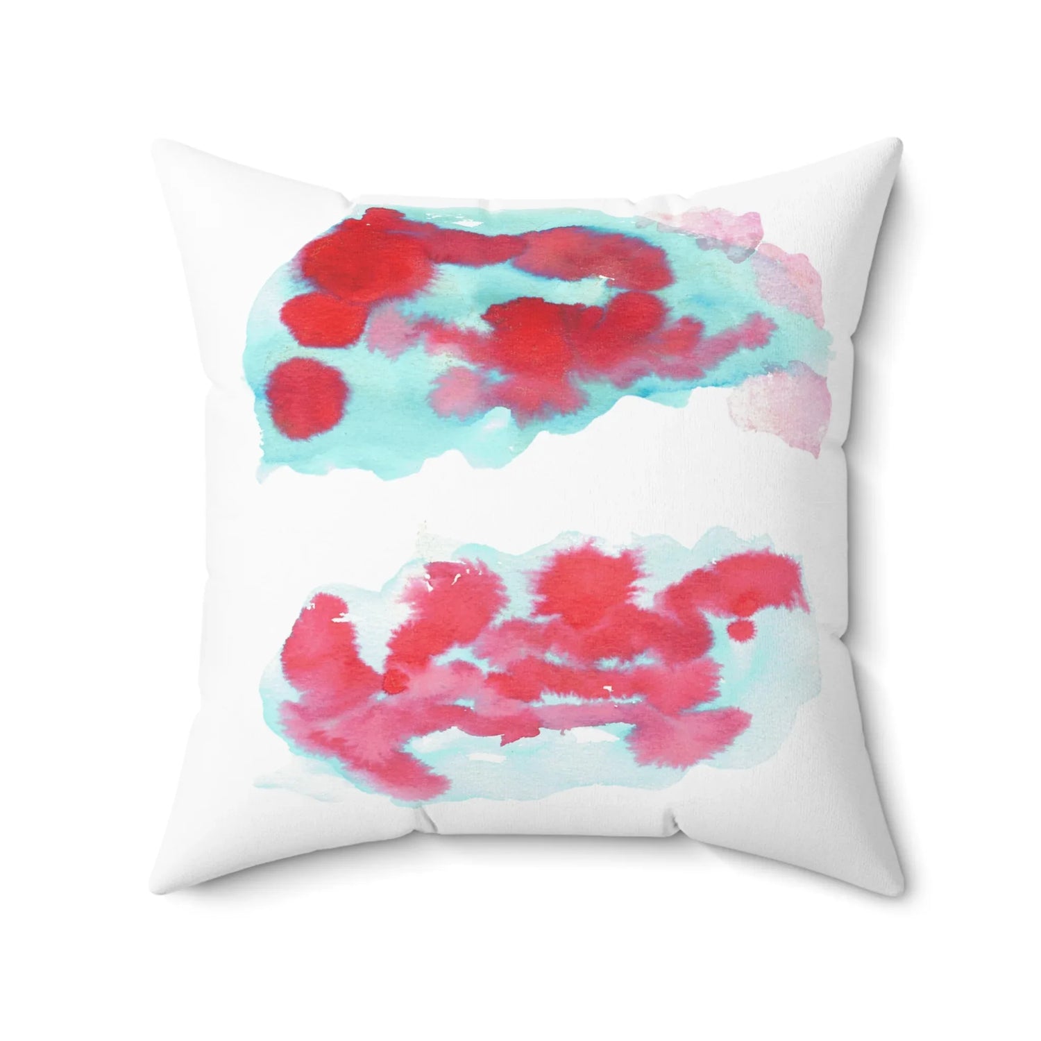 Square Throw Pillow Brumes Carmin — Minimal Brushstroke Accent - Laure Leprince - Artiste Peintre