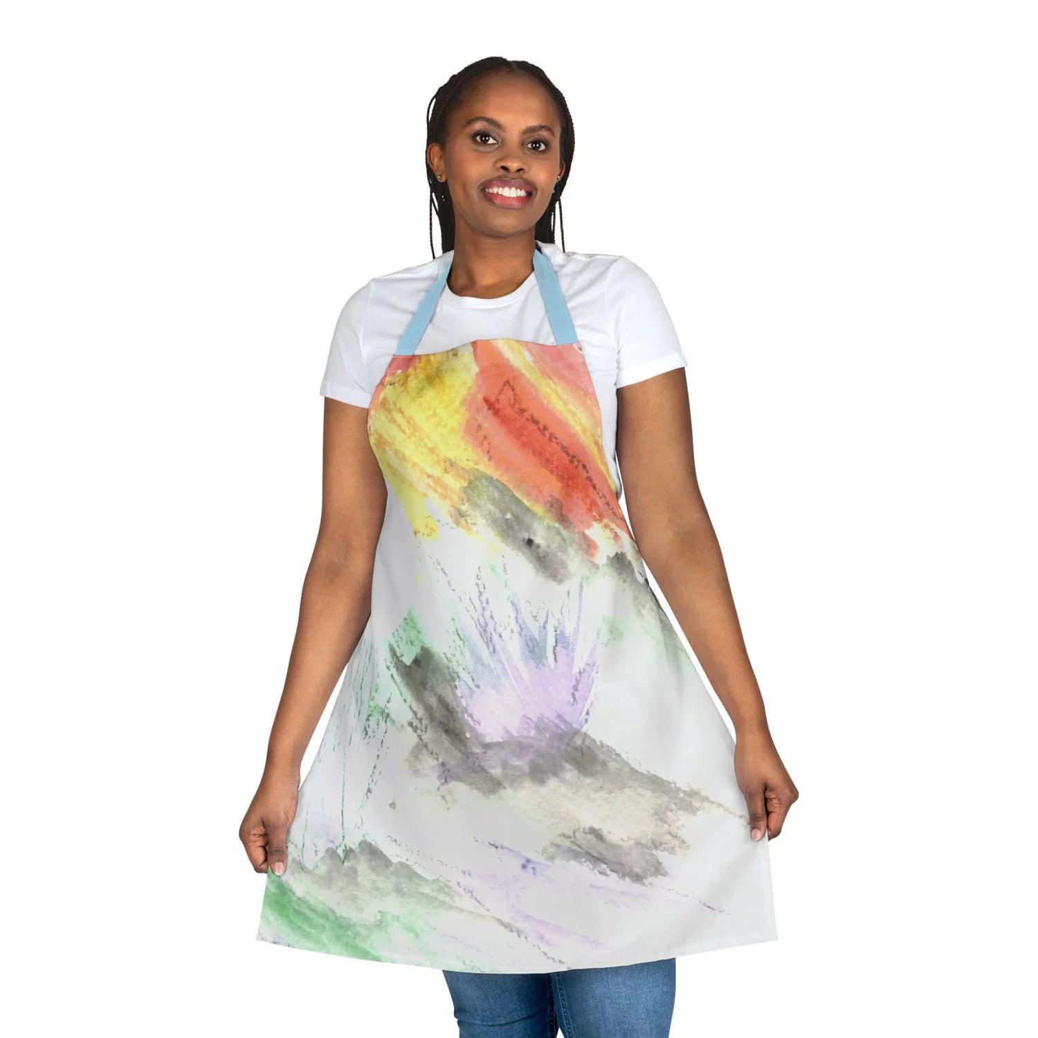 Abstract Apron Lavander Drift – Artistic Kitchen Chef Gift - Laure Leprince - Artiste Peintre