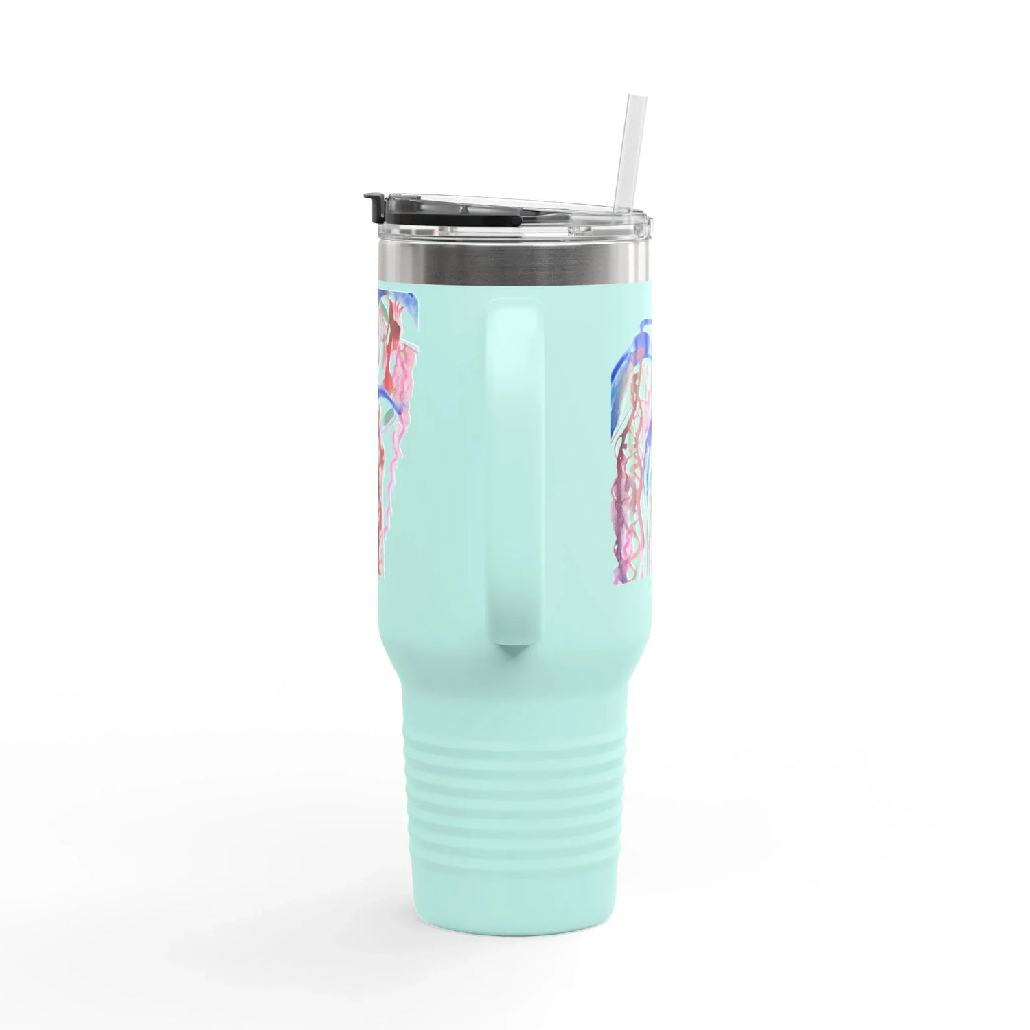 40oz Insulated Travel Mug – Coral Dance Watercolor Design - Laure Leprince - Artiste Peintre