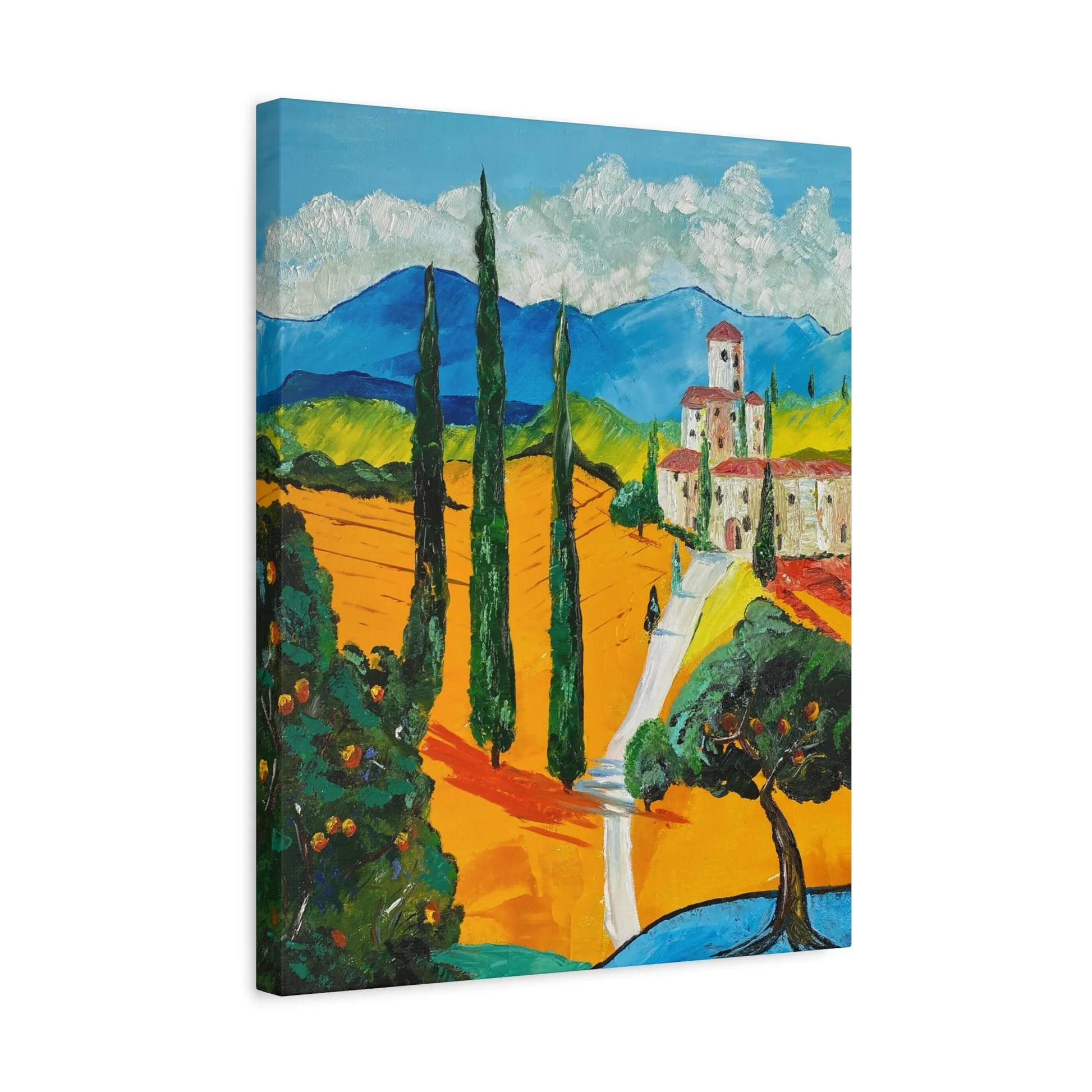 Paysage Méditerranéen – Peinture Originale Imprimée | Art Contemporain Lumineux - Laure Leprince - Artiste Peintre