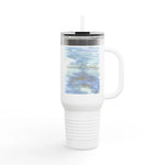 40oz Insulated Travel Mug – Silent Water Watercolor Design - Laure Leprince - Artiste Peintre