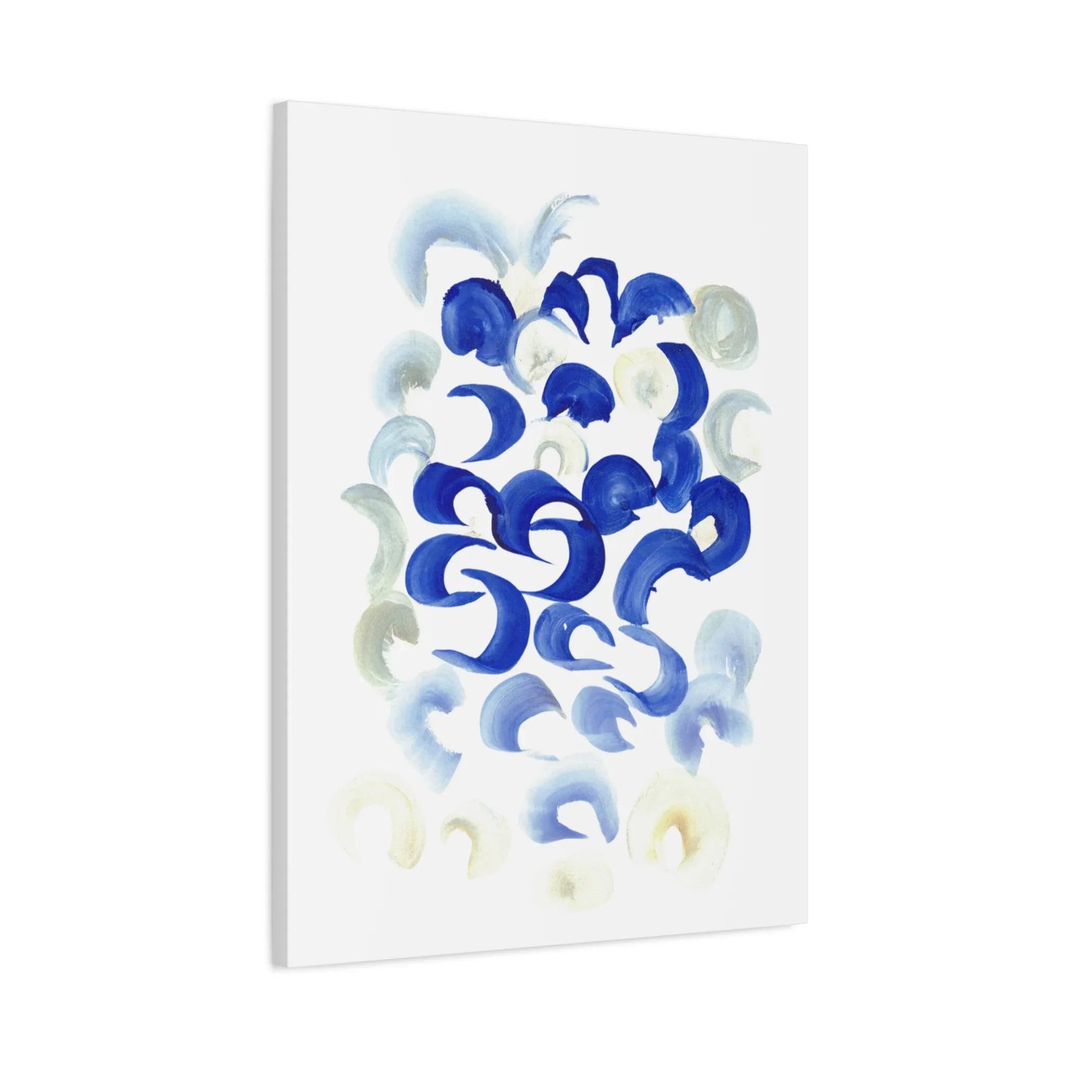 Abstract Blue Swirls Brushstroke Canvas Print — Modern Coastal Wall Art - Laure Leprince - Artiste Peintre