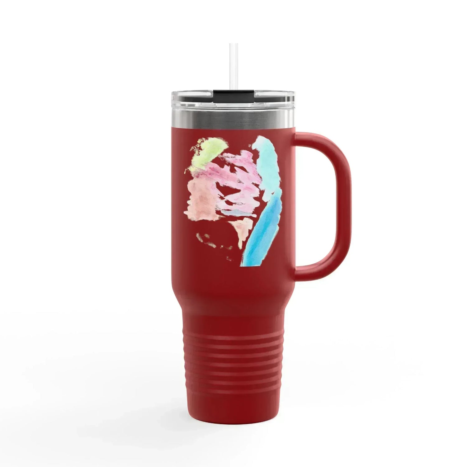 40oz Insulated Travel Mug – Aurora Pastel Watercolor Design - Laure Leprince - Artiste Peintre