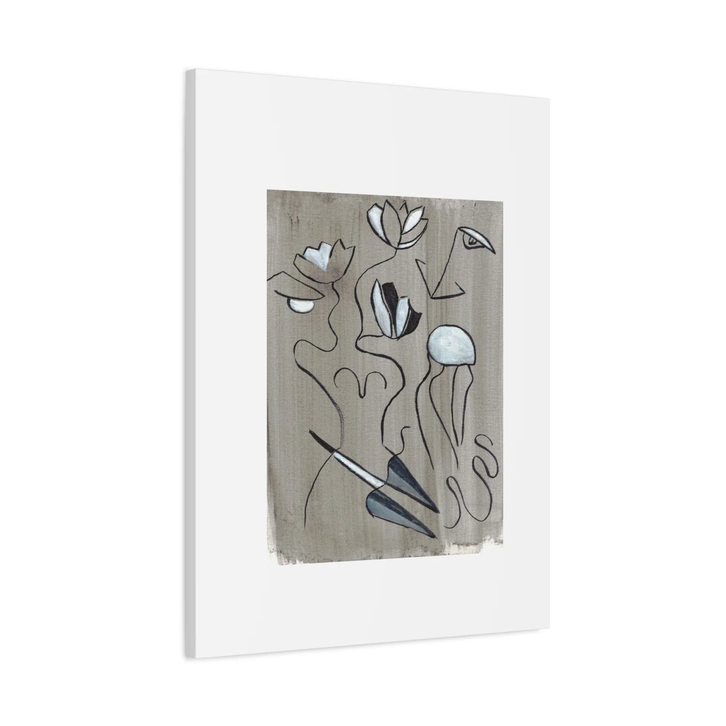 Abstract Femme Lotus Canvas Print — Modern Coastal Wall Art - Laure Leprince - Artiste Peintre