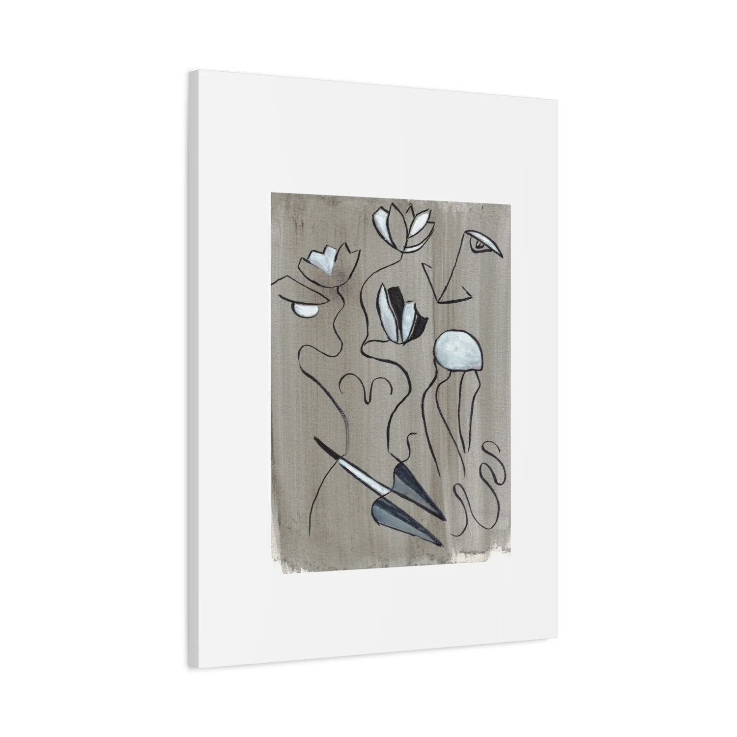 Abstract Femme Lotus Canvas Print — Modern Coastal Wall Art - Laure Leprince - Artiste Peintre