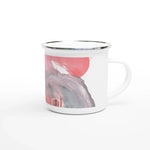 Mug en émail blanc 35 cl Blush Cascade – Léger, vintage et résistant - Laure Leprince - Artiste Peintre