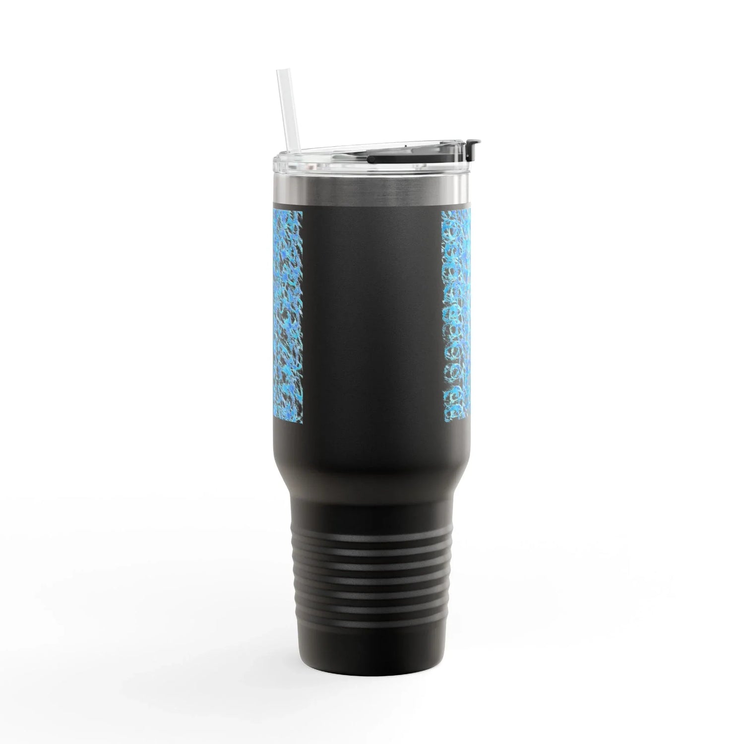 40oz Insulated Travel Mug – Blue Waves Watercolor Design - Laure Leprince - Artiste Peintre