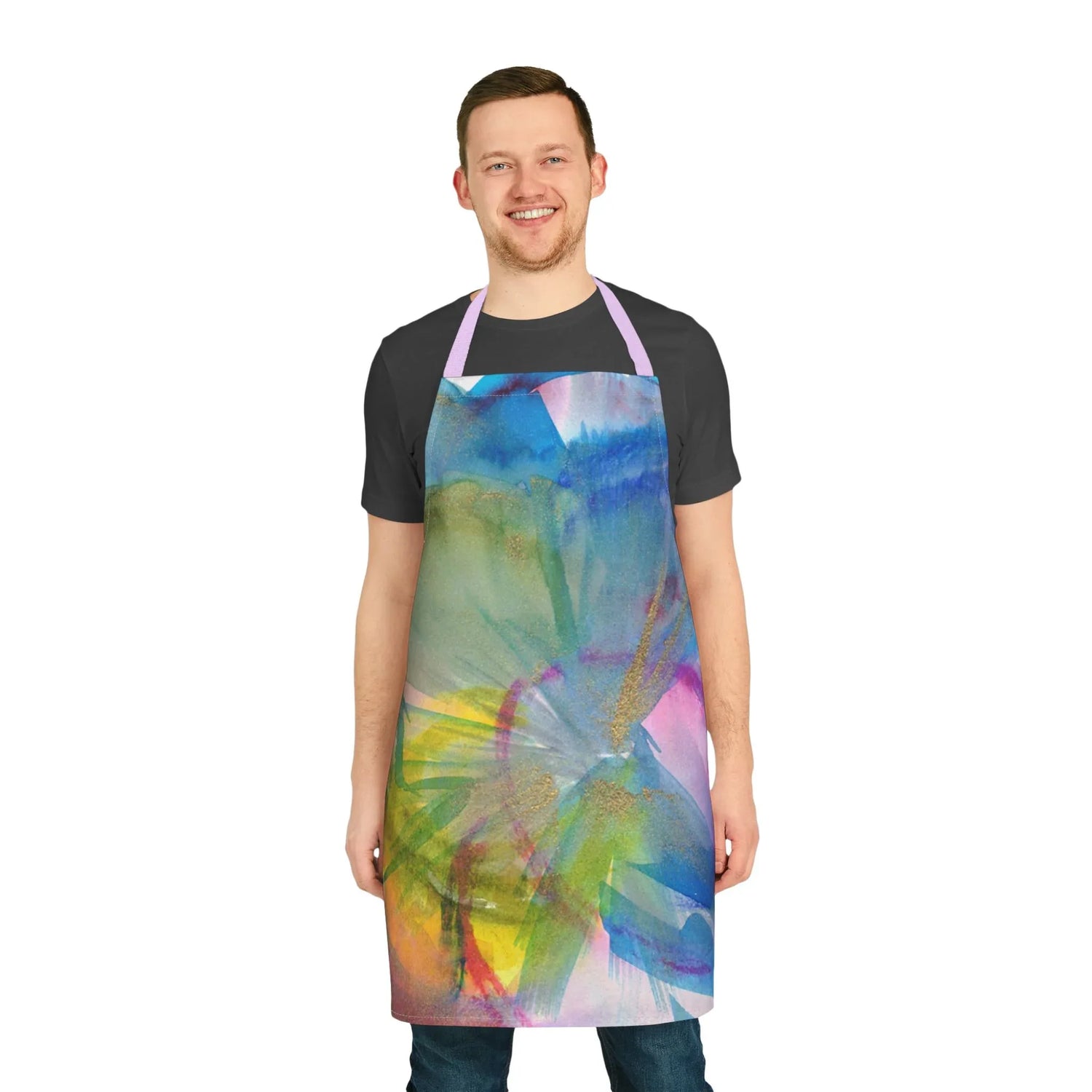 Abstract Apron Crystal Bloom– Artistic Kitchen Chef Gift - Laure Leprince - Artiste Peintre